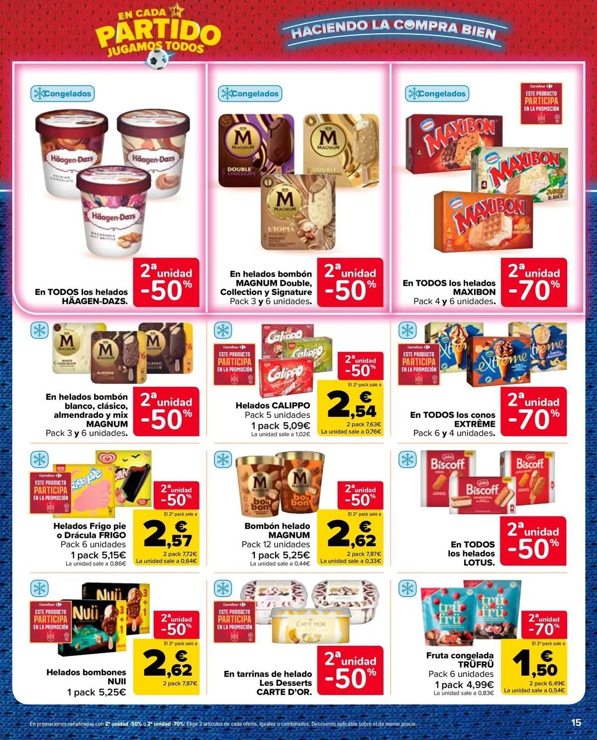 Carrefour Market - 2ª unidad al -50% 25/06/2026 - 13/07/2026 | Página: 15 | Productos: Helado, Αφυγραντήρας