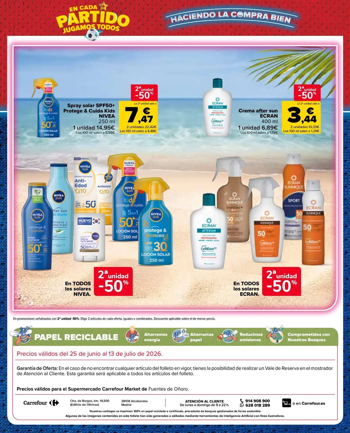 Carrefour Market - 2ª unidad al -50% 25/06/2026 - 13/07/2026 | Página: 32 | Productos: Spray solar, Crema