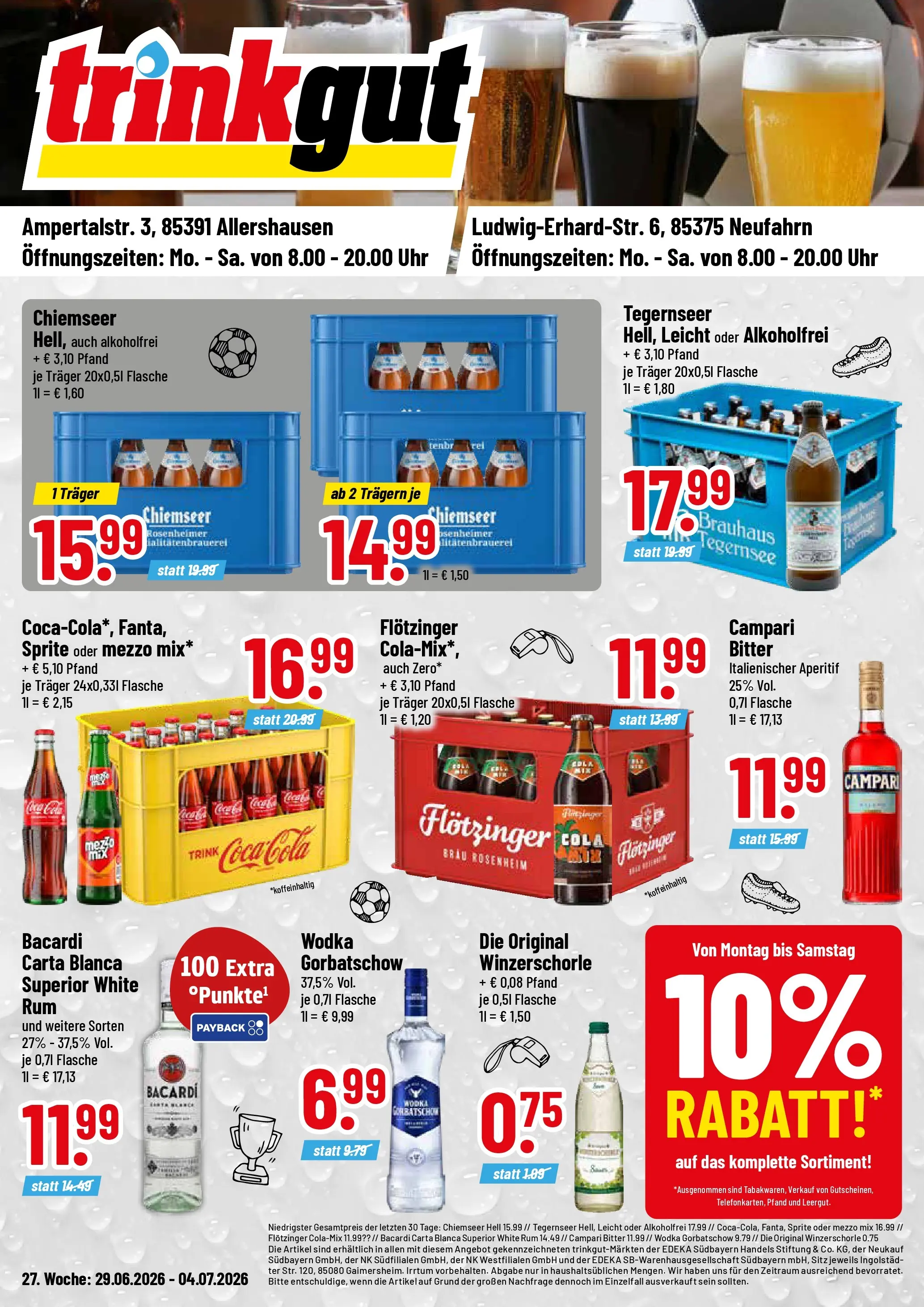 Trinkgut - trinkgut: Wochenangebote (ab 28.06.2026) » Angebote online | Seite: 1 | Produkte: Bacardi, Mezzo mix, Sprite, Cola