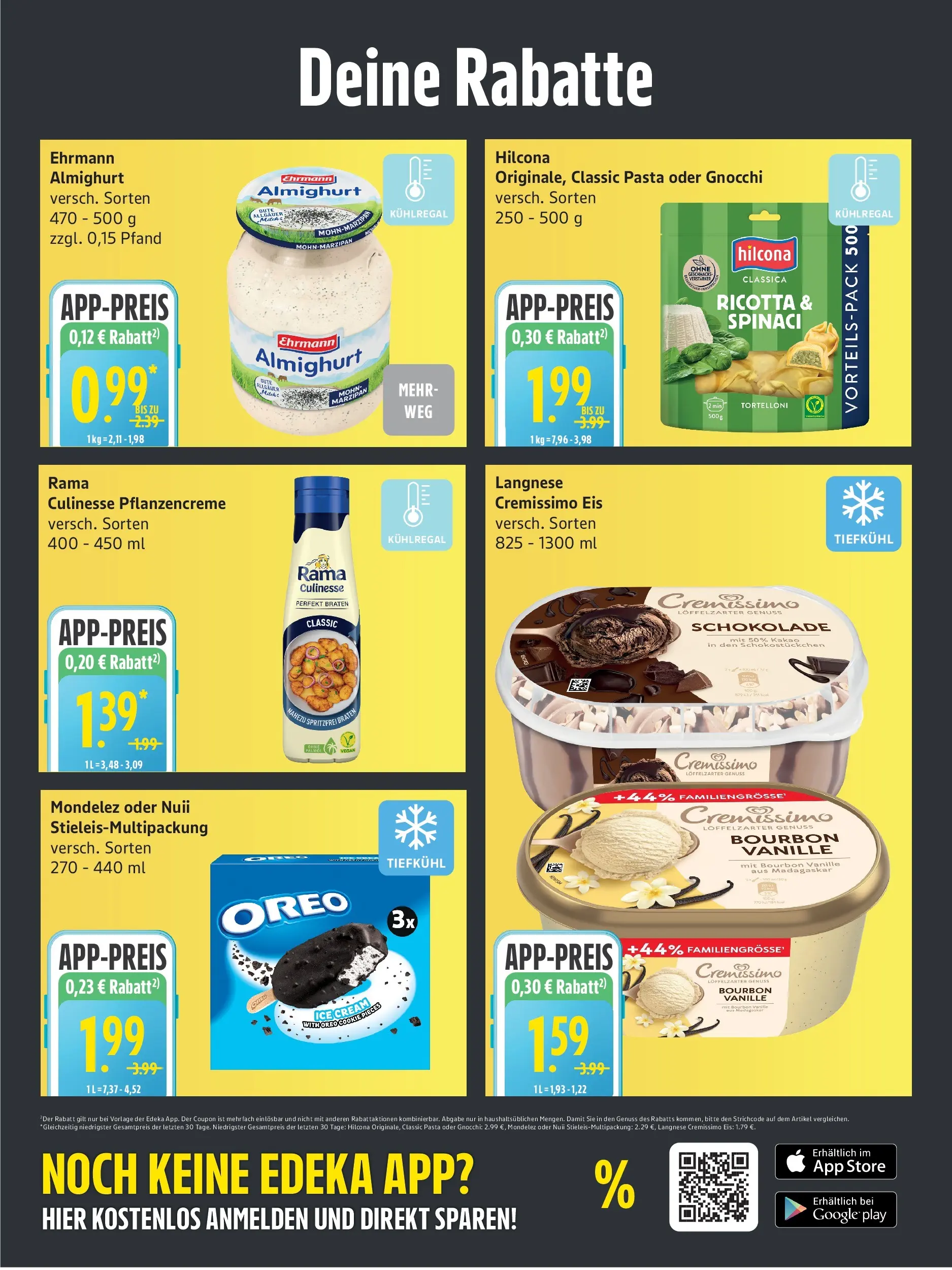 Edeka - EDEKA: Wochenangebote (ab 28.06.2026) » Angebote Online | Seite: 4 | Produkte: Langnese, Rama, Bourbon, Eis