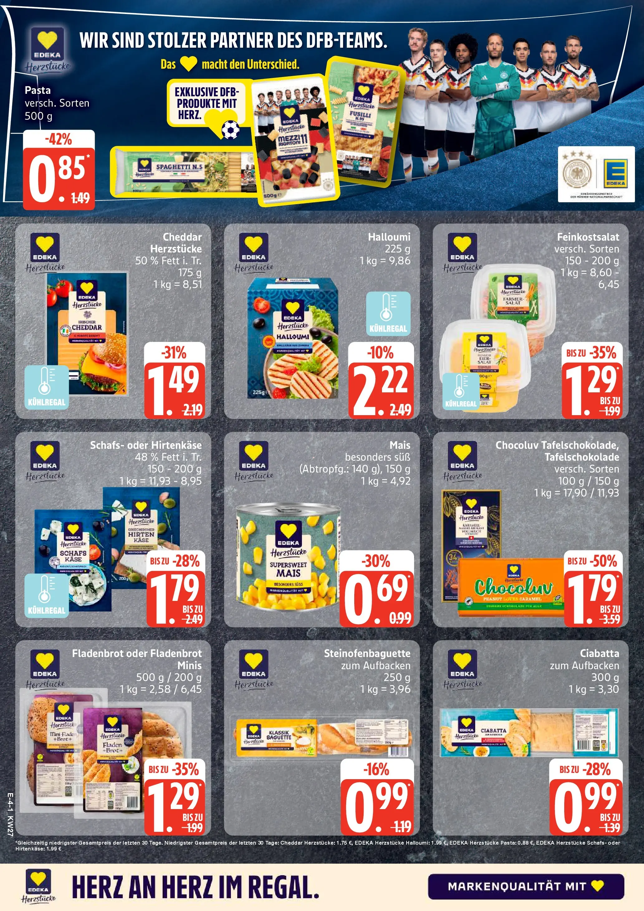 Edeka - EDEKA: Wochenangebote (ab 28.06.2026) » Angebote Online | Seite: 4 | Produkte: Käse, Baguette, Pasta, Salat