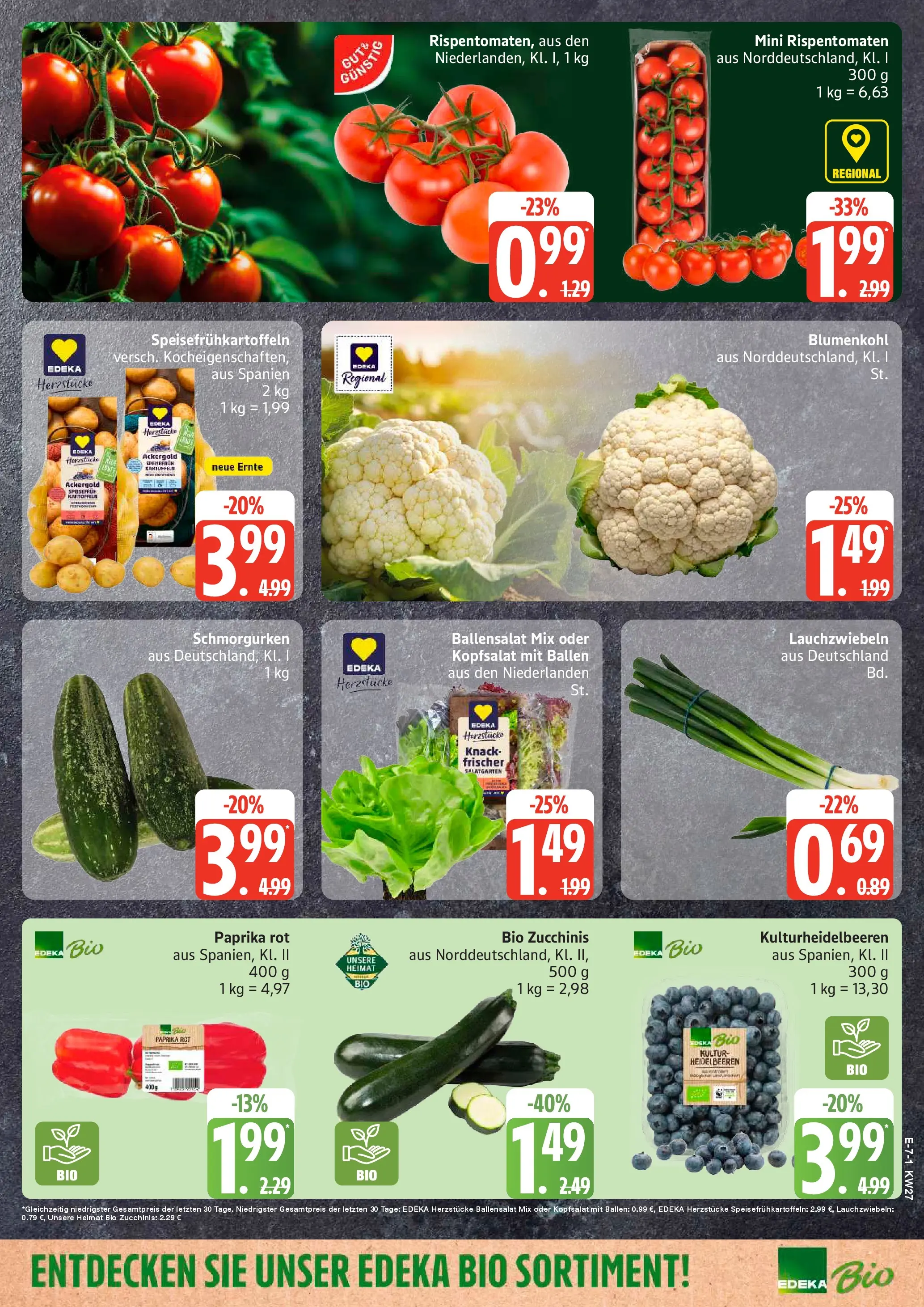 Edeka - EDEKA: Wochenangebote (ab 28.06.2026) » Angebote Online | Seite: 8 | Produkte: Paprika rot, Heidelbeeren, Kartoffeln, Paprika