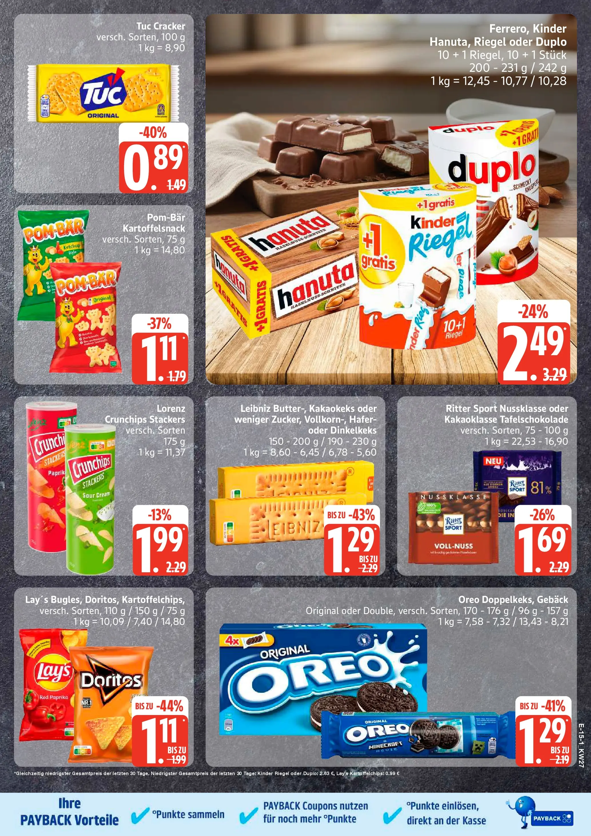 Edeka - EDEKA: Wochenangebote (ab 28.06.2026) » Angebote Online | Seite: 16 | Produkte: Ritter sport, Kinder riegel, Paprika, Ketchup