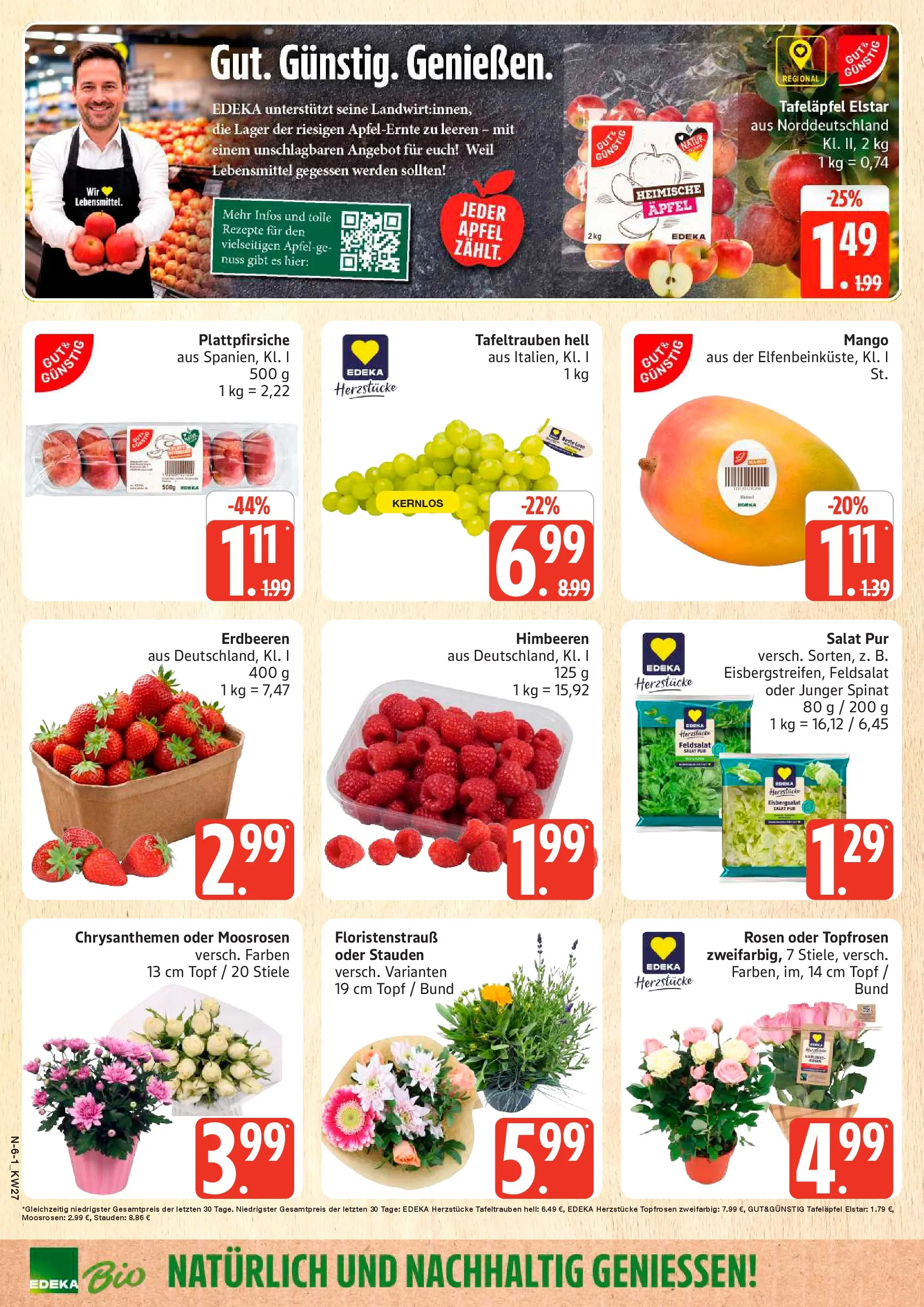 Edeka - EDEKA: Wochenangebote (ab 28.06.2026) » Angebote Online | Seite: 6 | Produkte: Himbeeren, Mango, Erdbeeren, Salat