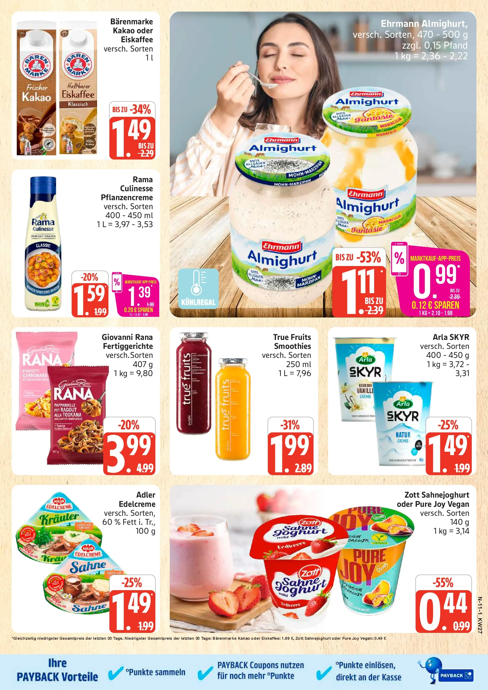 Edeka - EDEKA: Wochenangebote (ab 28.06.2026) » Angebote Online | Seite: 11 | Produkte: Ehrmann almighurt, Fertiggerichte, Bourbon, Sahne