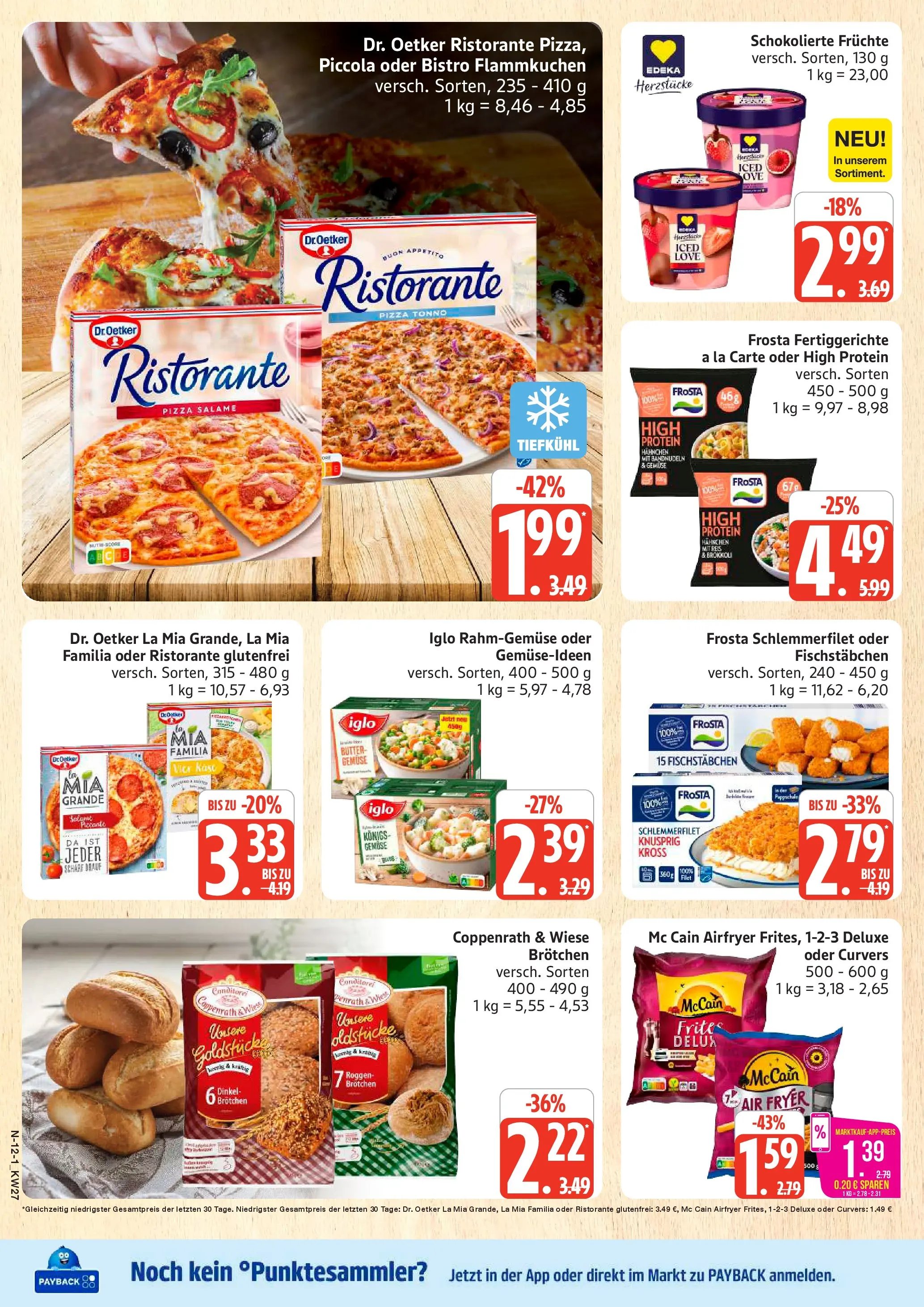 Edeka - EDEKA: Wochenangebote (ab 28.06.2026) » Angebote Online | Seite: 12 | Produkte: Ristorante, Iglo, McCain, Fischstabchen