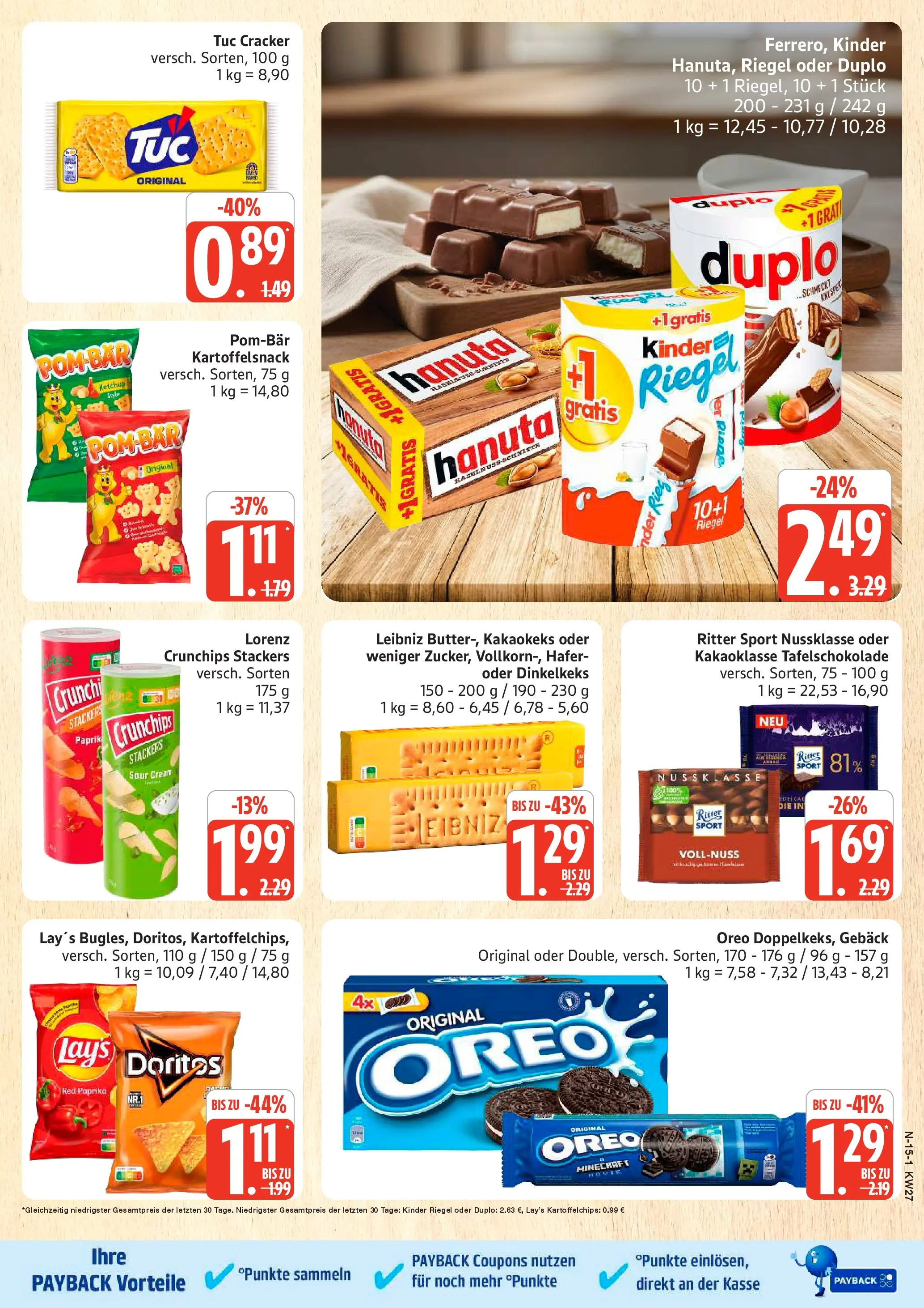 Edeka - EDEKA: Wochenangebote (ab 28.06.2026) » Angebote Online | Seite: 15 | Produkte: Ritter sport, Kinder riegel, Paprika, Ketchup