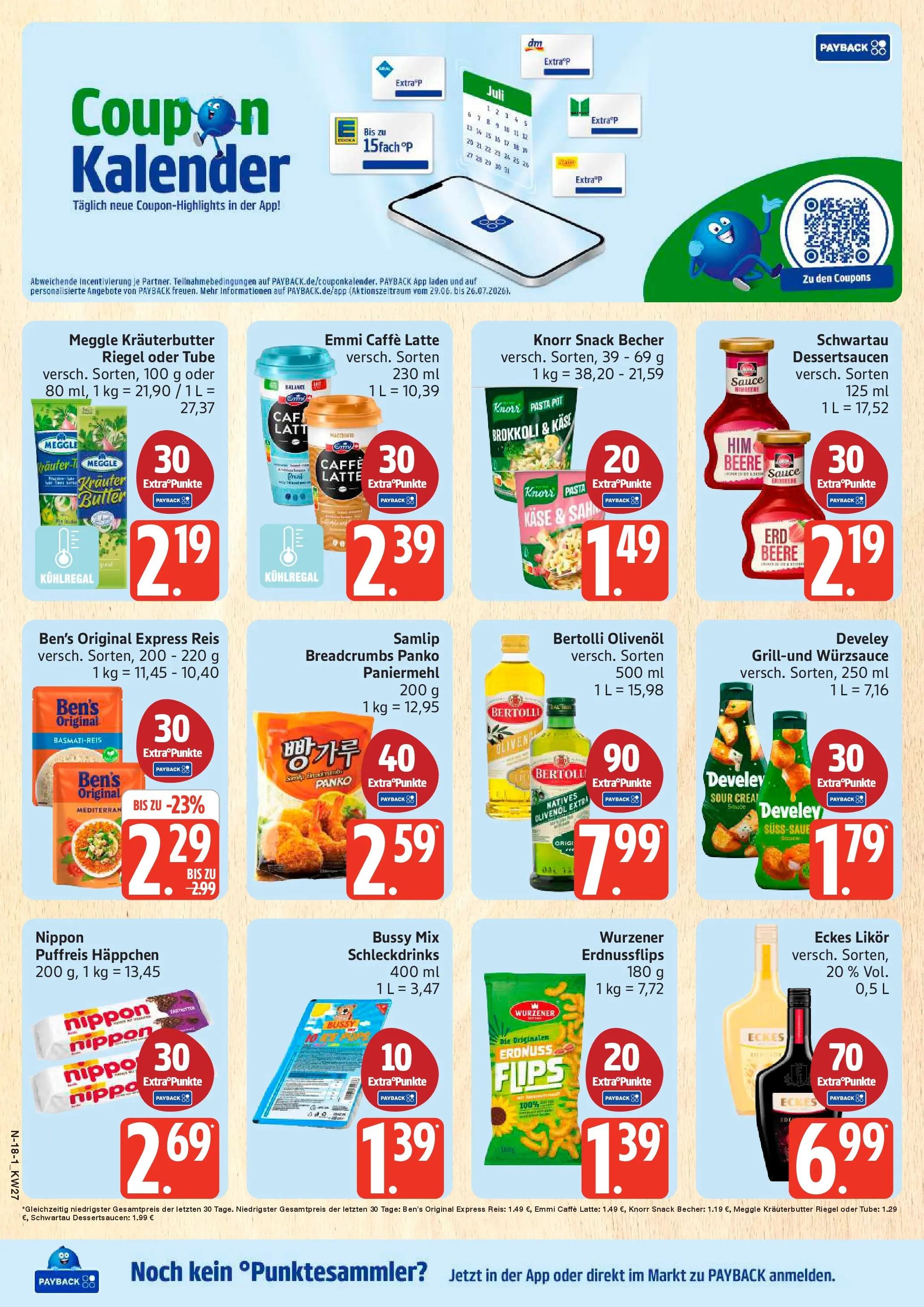 Edeka - EDEKA: Wochenangebote (ab 28.06.2026) » Angebote Online | Seite: 18 | Produkte: Käse, Bertolli olivenol, Knorr, Pasta