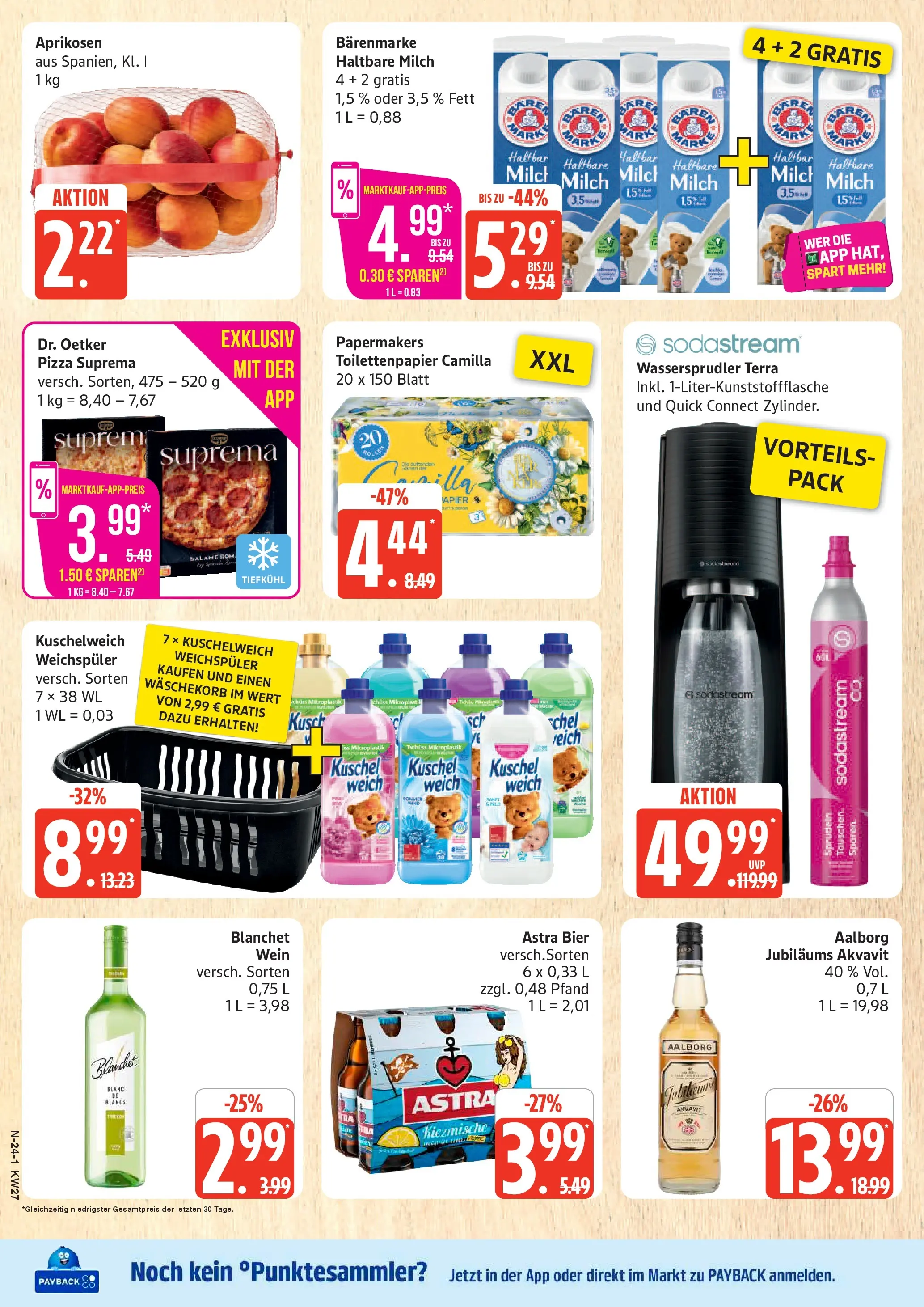 Edeka - EDEKA: Wochenangebote (ab 28.06.2026) » Angebote Online | Seite: 24 | Produkte: Haltbare milch, Kuschelweich, Weichspüler, Sodastream