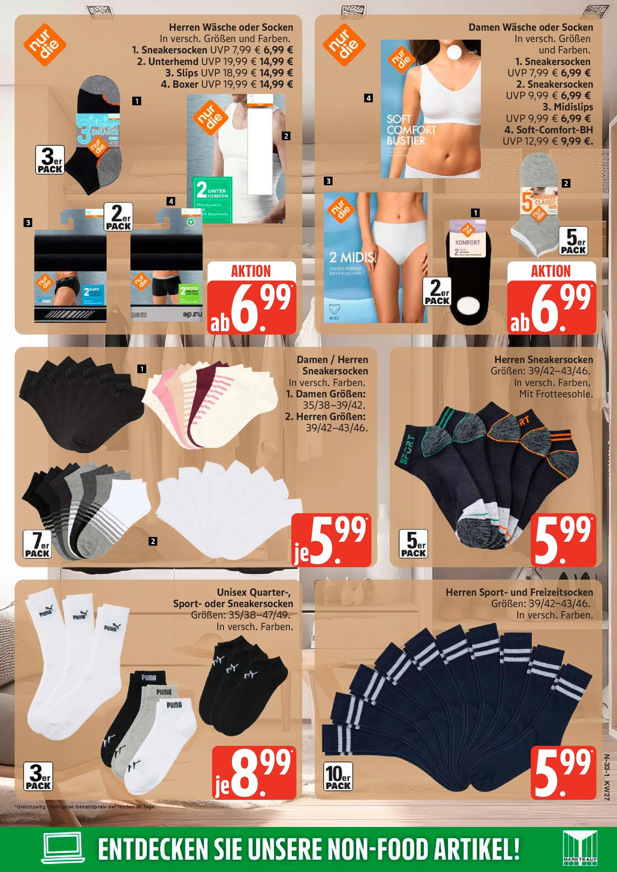 Edeka - EDEKA: Wochenangebote (ab 28.06.2026) » Angebote Online | Seite: 33 | Produkte: Unterhemd, Socken, Boxer