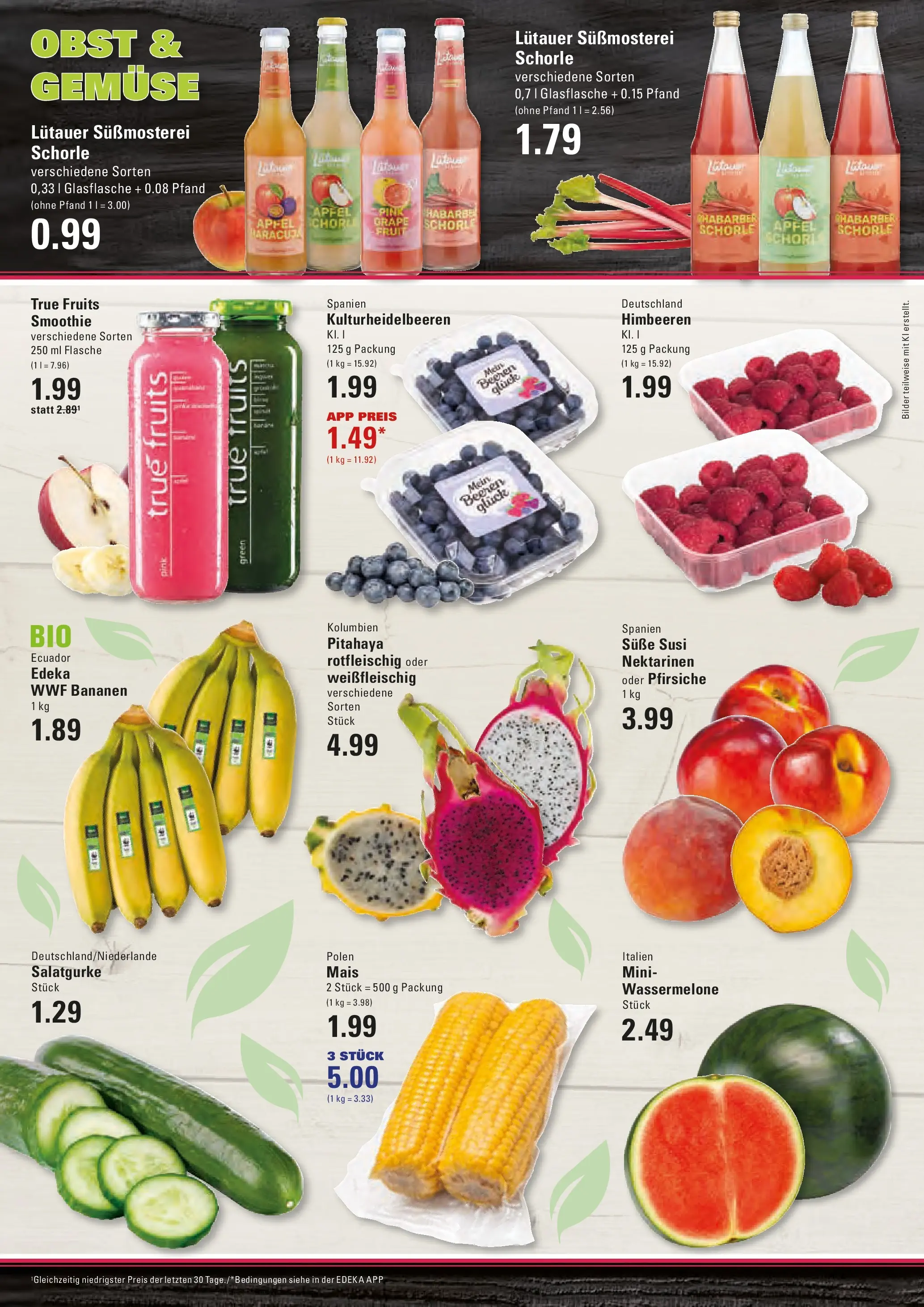 Edeka - EDEKA: Wochenangebote (ab 28.06.2026) » Angebote Online | Seite: 2 | Produkte: Himbeeren, Nektarinen, Bananen, Obst