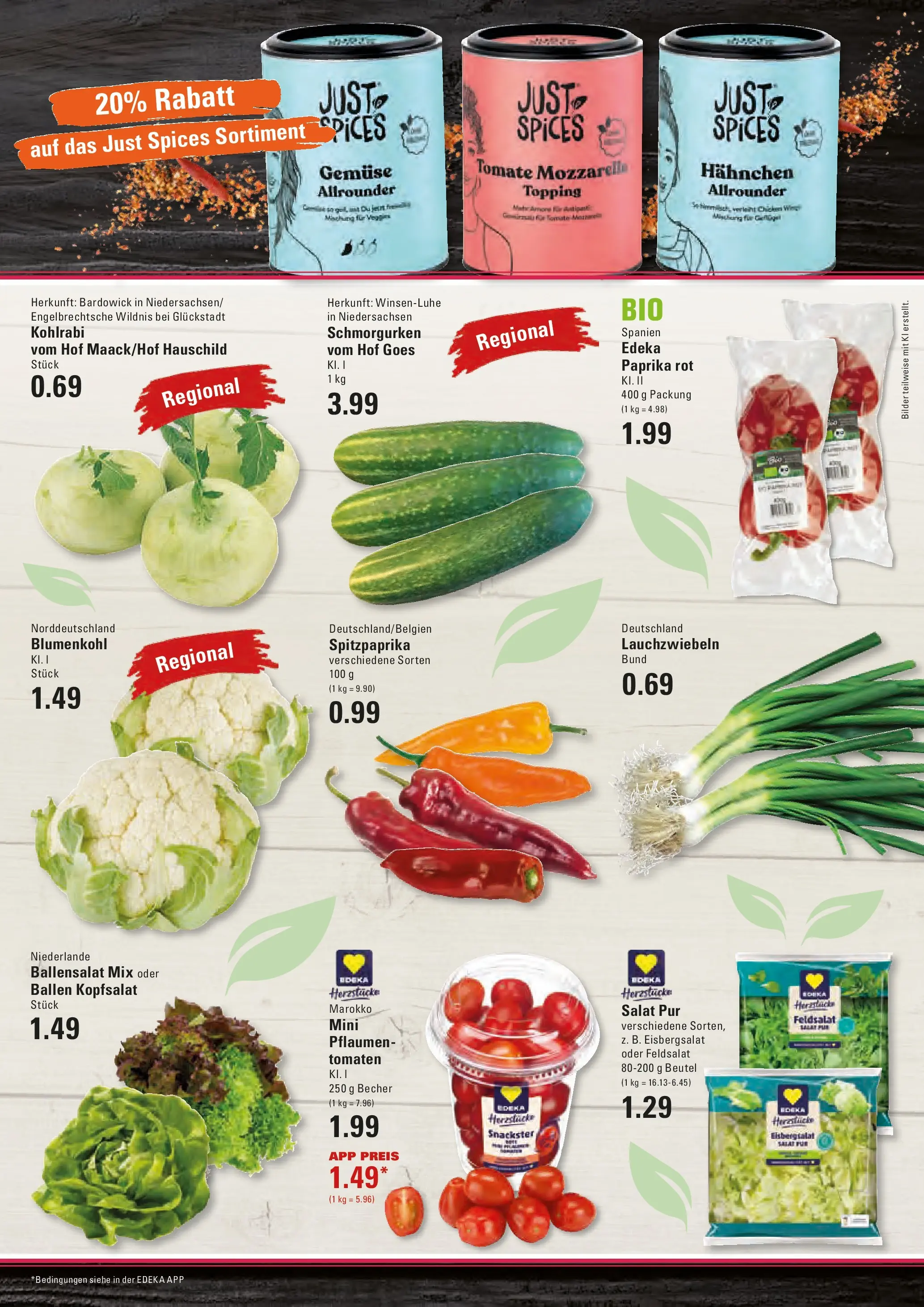 Edeka - EDEKA: Wochenangebote (ab 28.06.2026) » Angebote Online | Seite: 3 | Produkte: Tomaten, Eisbergsalat, Gemüse, Paprika