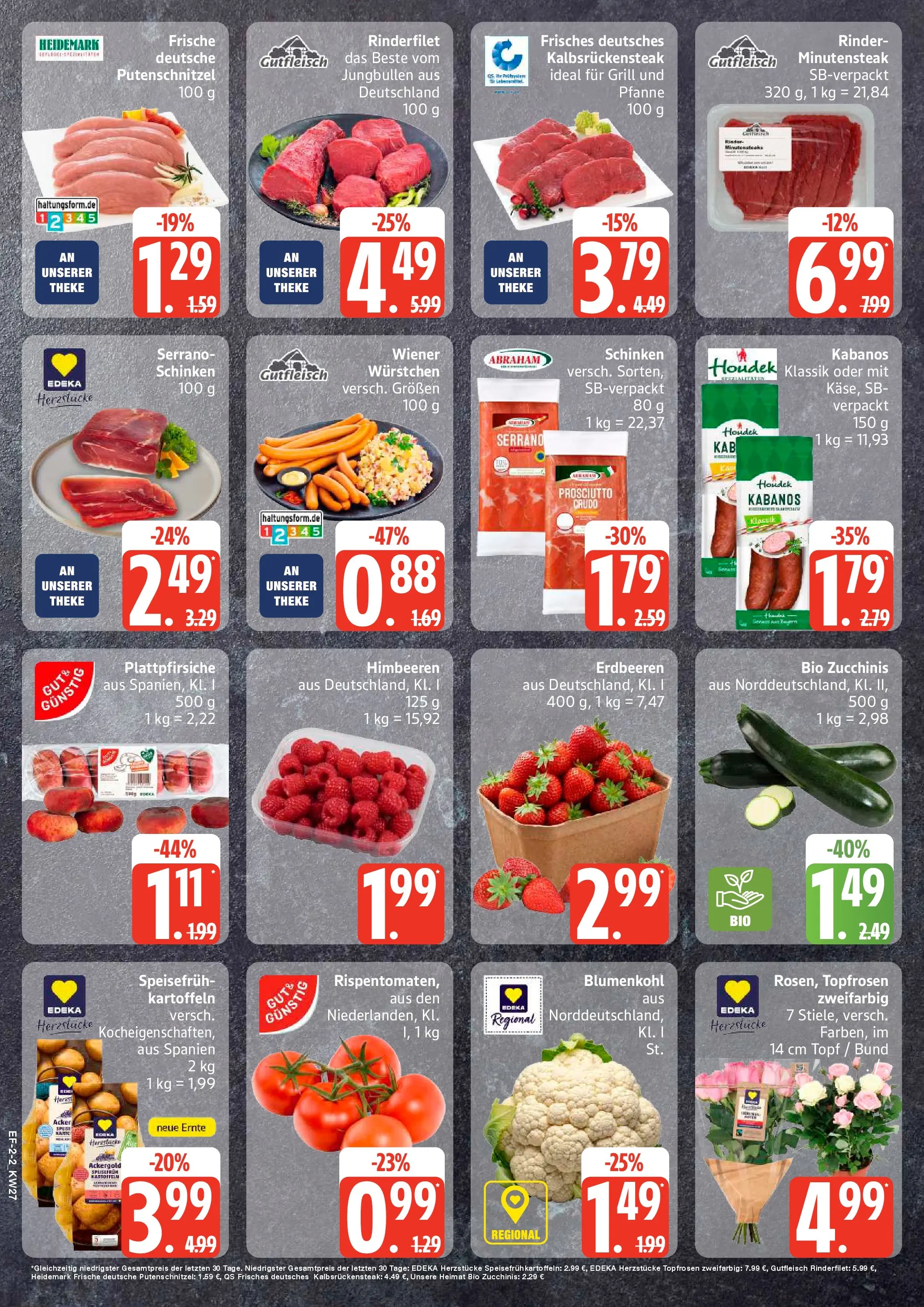 Edeka - EDEKA: Wochenangebote (ab 28.06.2026) » Angebote Online | Seite: 2 | Produkte: Himbeeren, Rinderfilet, Putenschnitzel, Blumenkohl