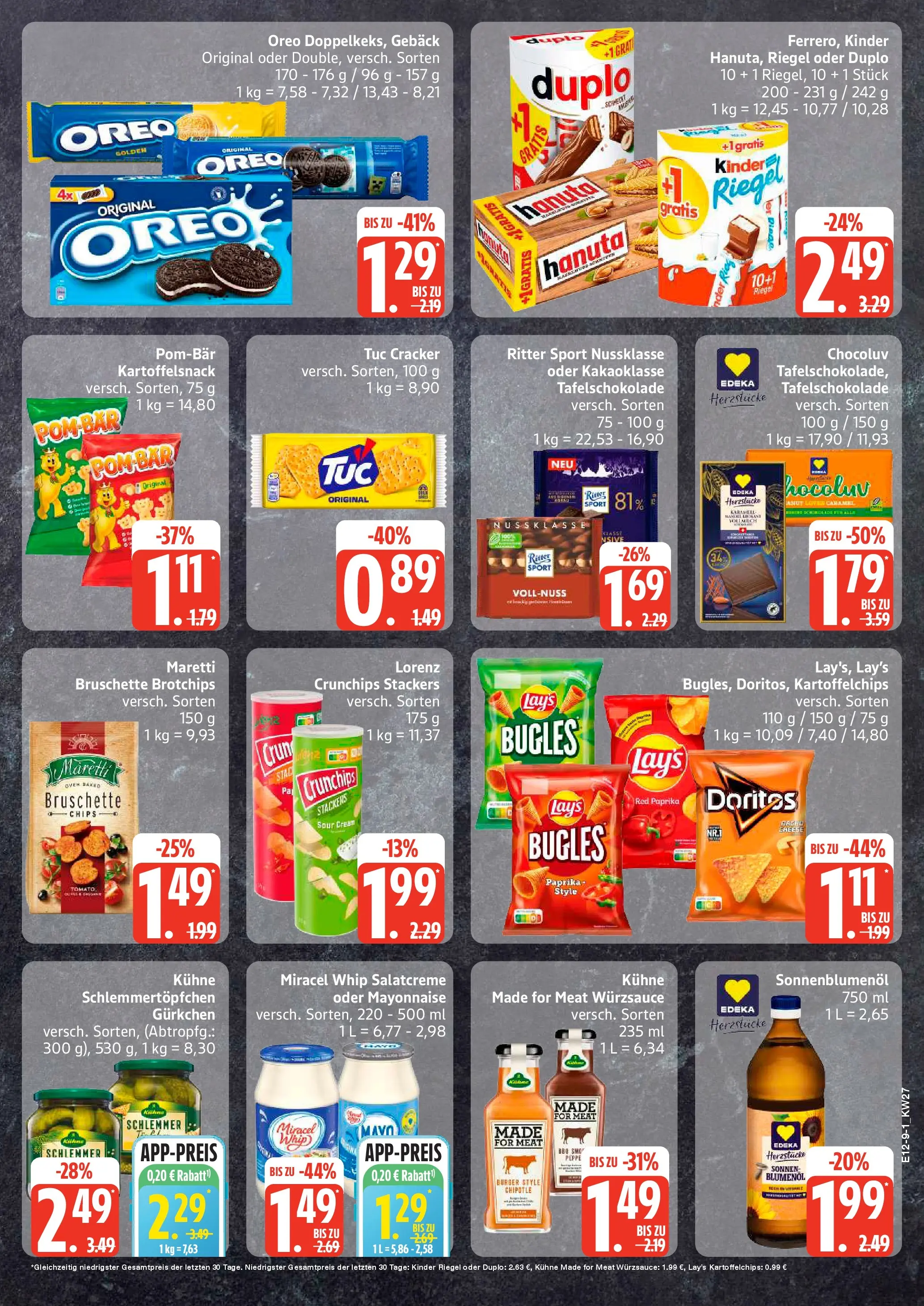 Edeka - EDEKA: Wochenangebote (ab 28.06.2026) » Angebote Online | Seite: 9 | Produkte: Burger, Miracel whip, Mayonnaise, Chips
