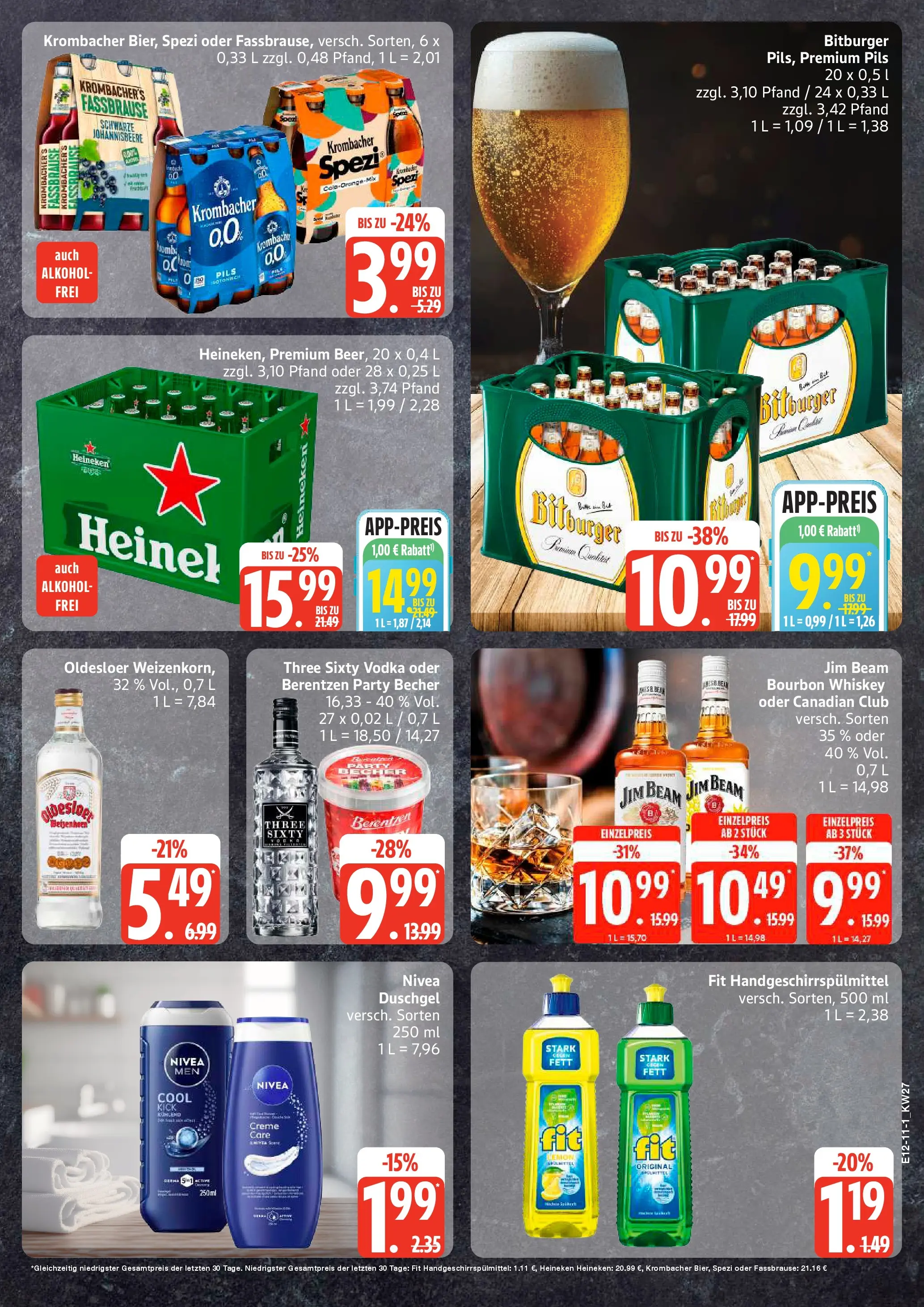 Edeka - EDEKA: Wochenangebote (ab 28.06.2026) » Angebote Online | Seite: 11 | Produkte: Bitburger, Creme, Bourbon, Whiskey