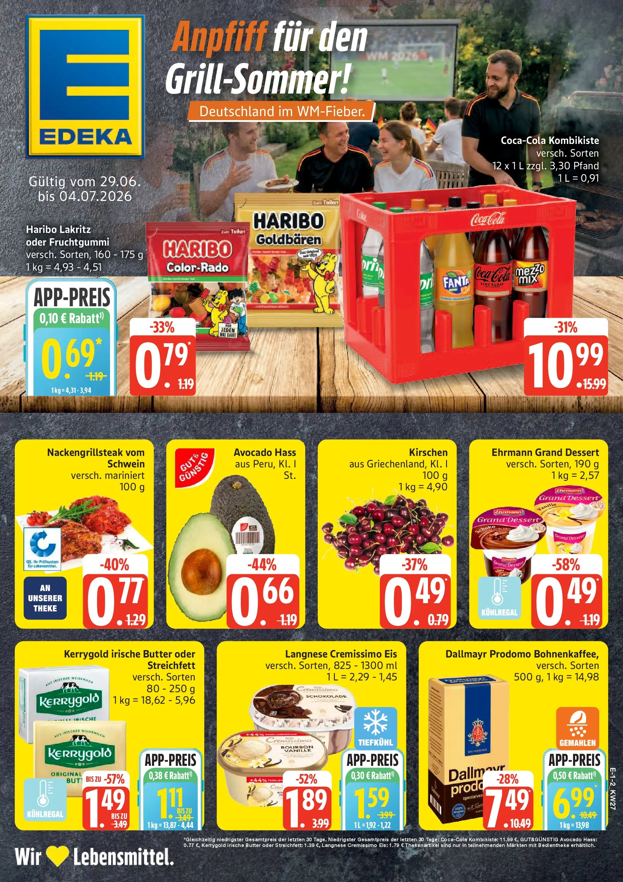 Edeka - EDEKA: Wochenangebote (ab 28.06.2026) » Angebote Online | Seite: 1 | Produkte: Cola, Butter, Schokolade, Avocado