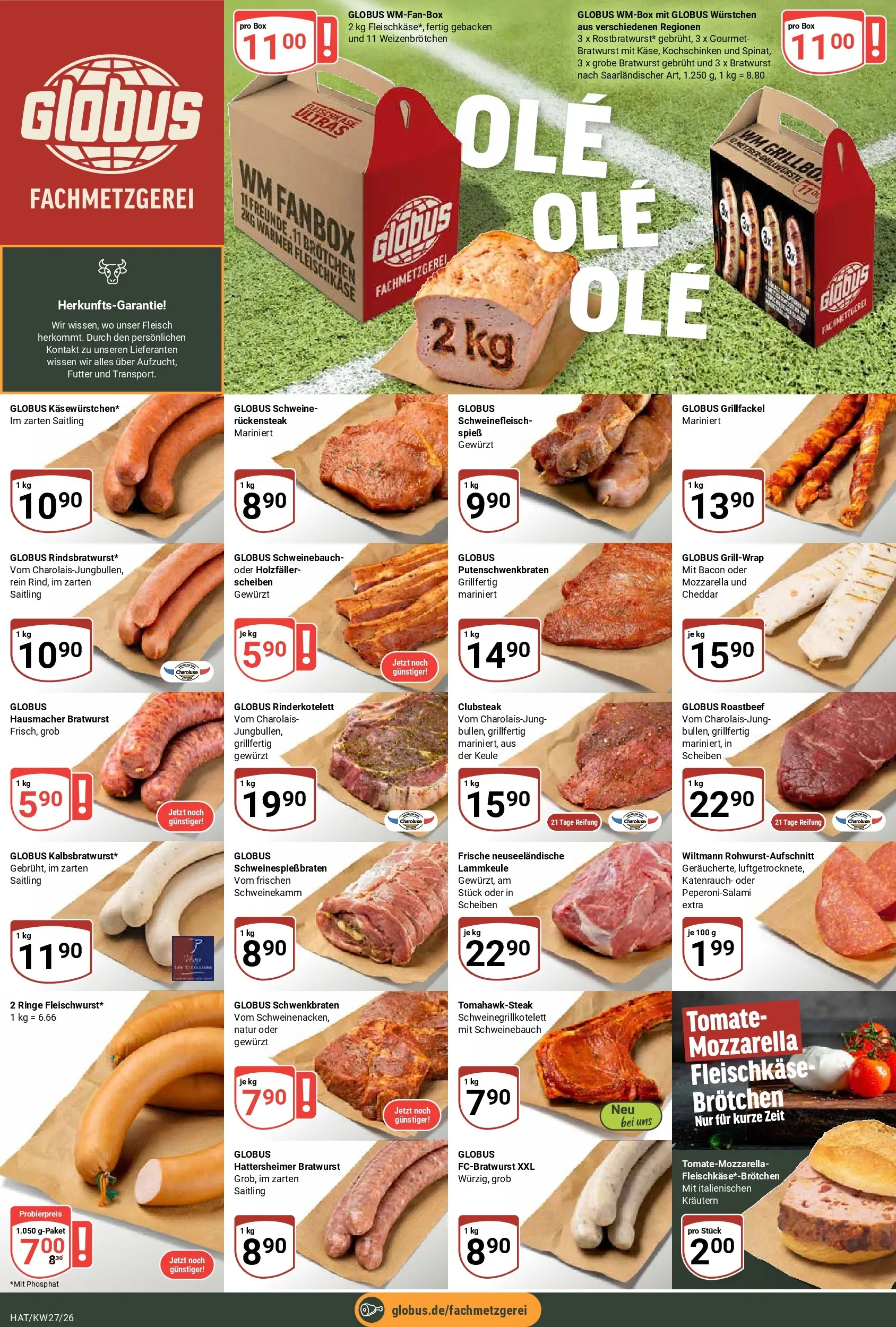 Globus Prospekt Hattersheim (ab 29.06.2026) » Angebote online | Seite: 8 | Produkte: Lammkeule, Mozzarella, Box, Schweinefleisch
