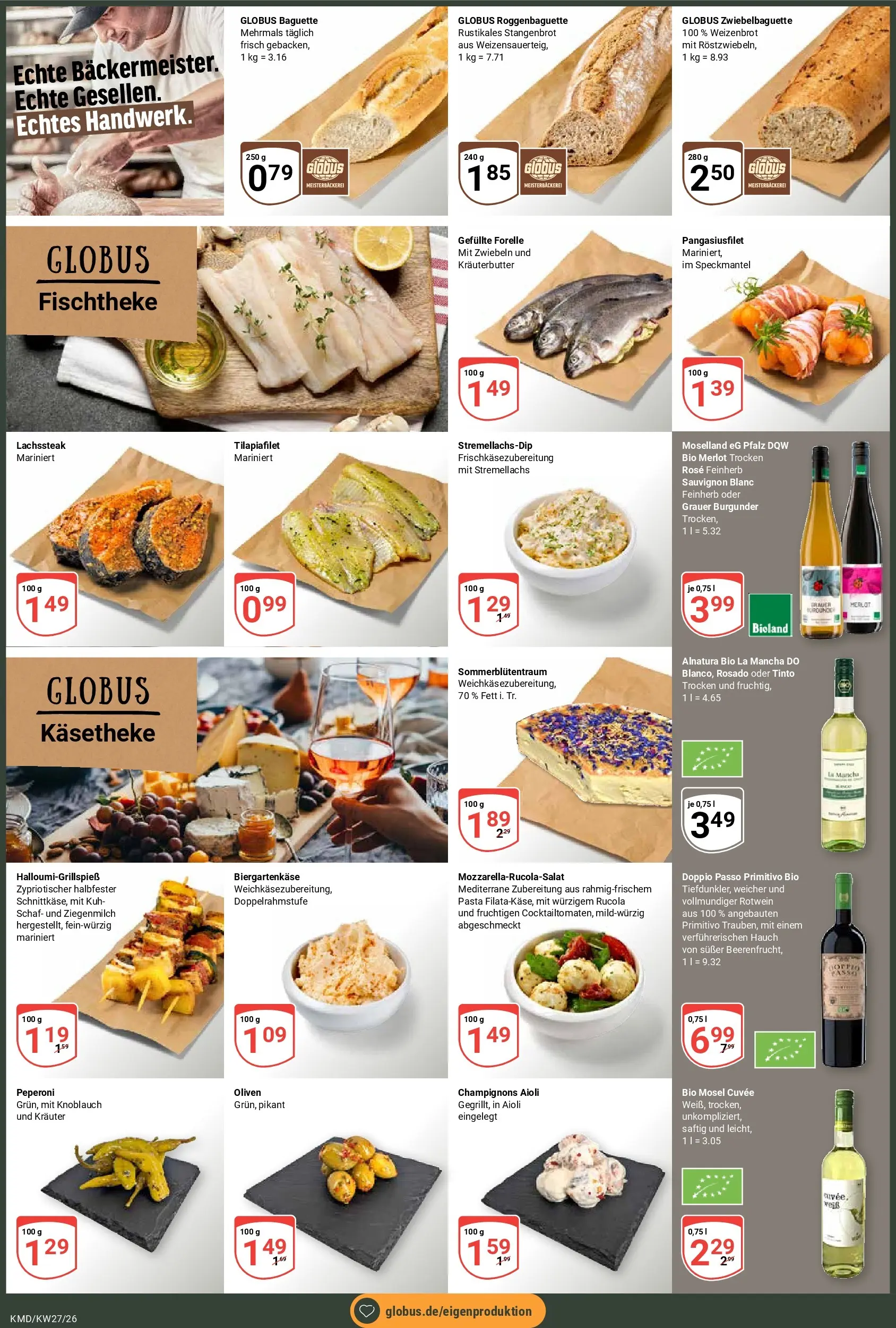 Globus Prospekt Köln (ab 29.06.2026) » Angebote online | Seite: 2 | Produkte: Baguette, Kräuterbutter, Zwiebeln, Doppio Passo