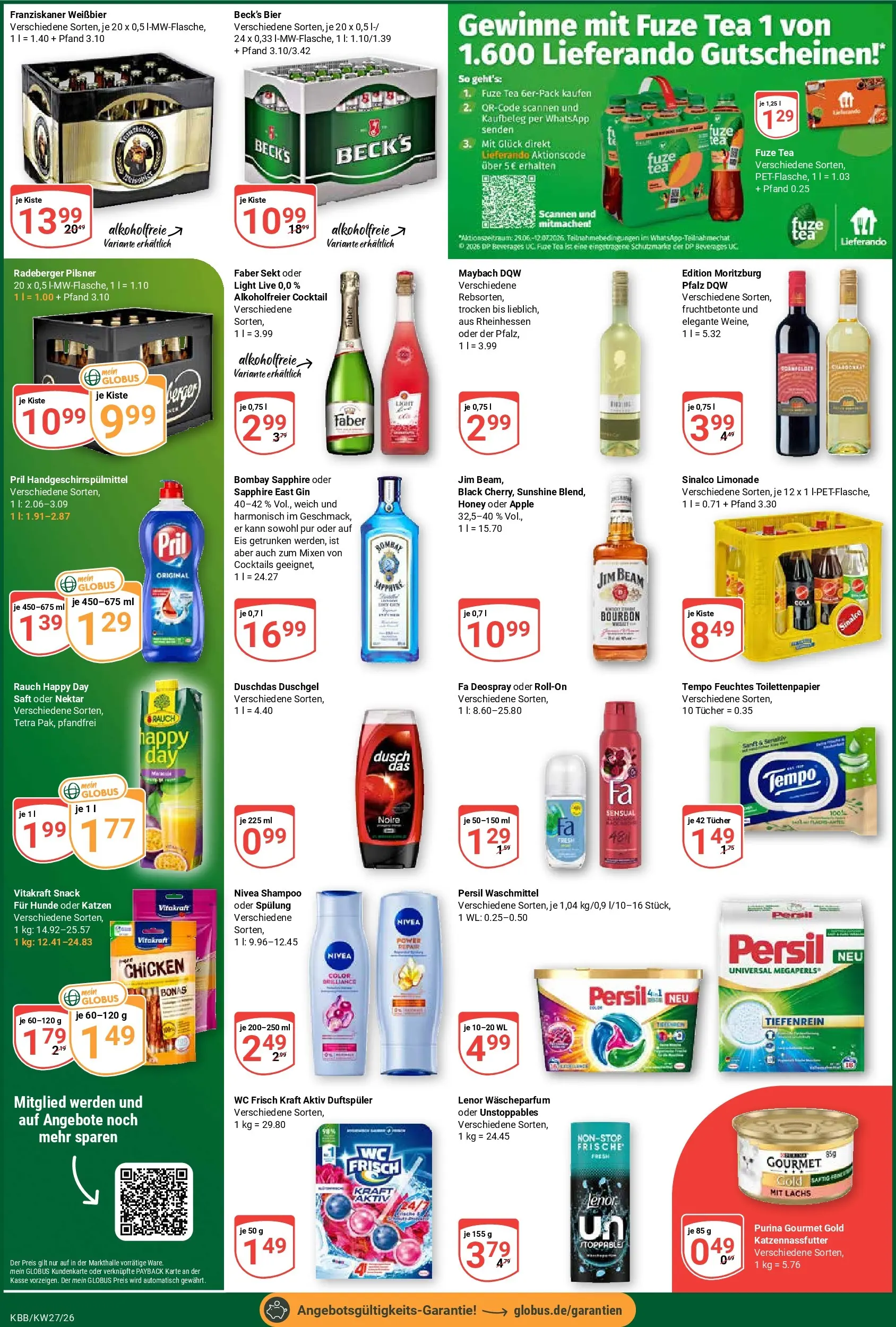 Globus Prospekt Koblenz-Bubenheim (ab 29.06.2026) » Angebote online | Seite: 5 | Produkte: Weißbier, Limonade, Deospray, Purina gourmet gold
