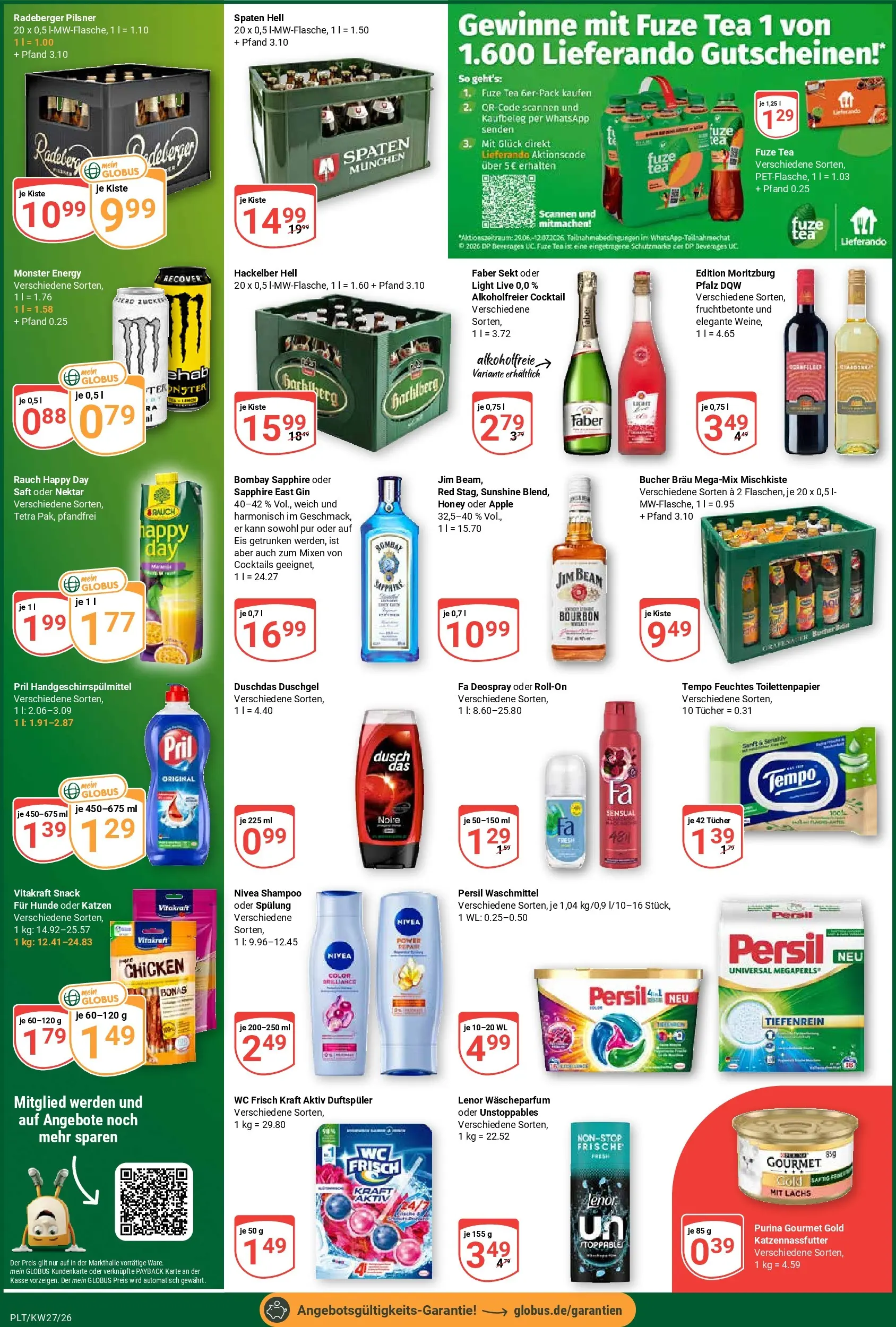 Globus Prospekt Plattling (ab 29.06.2026) » Angebote online | Seite: 3 | Produkte: Jim beam, Sekt, Deospray, Purina gourmet gold
