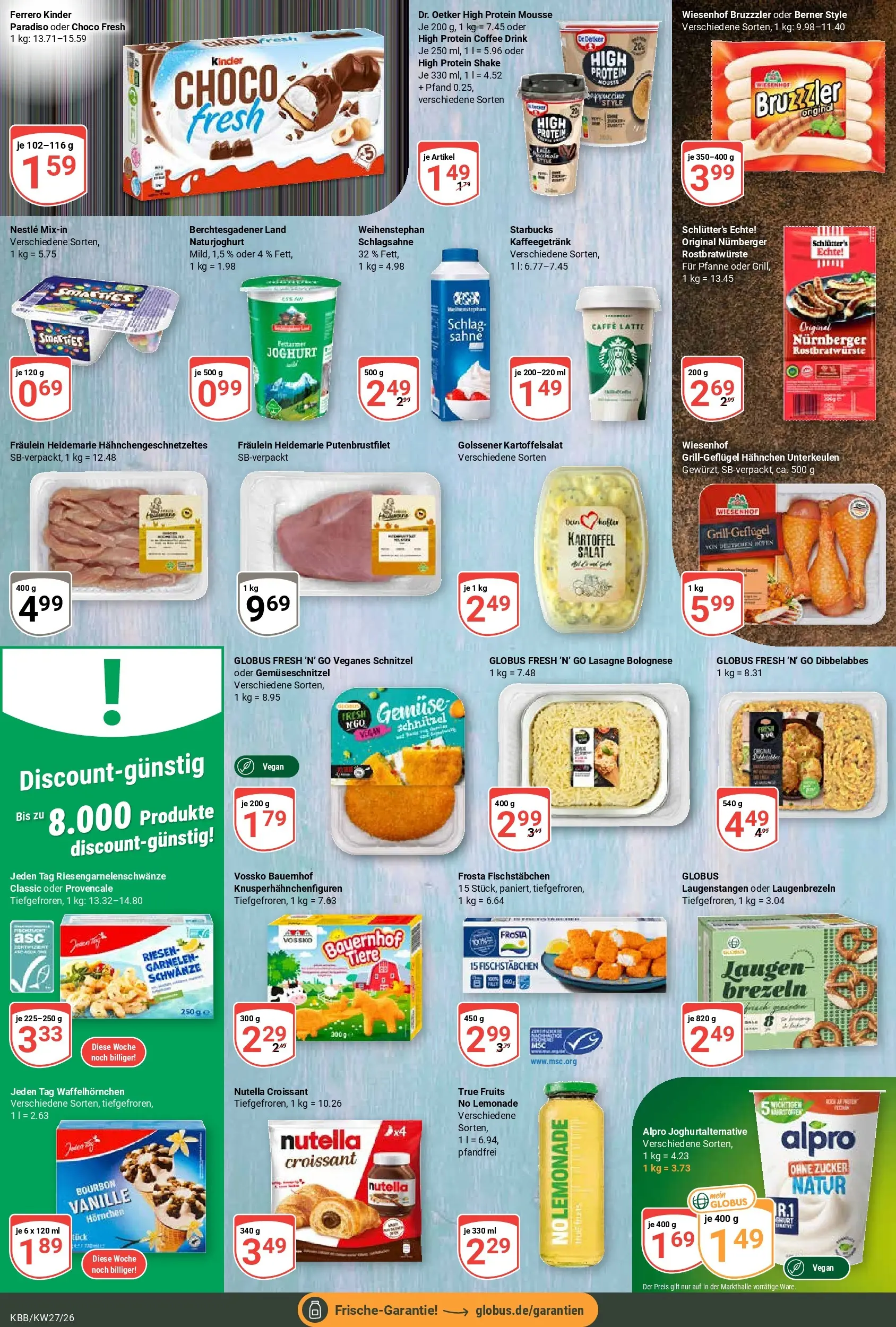Globus Prospekt Koblenz-Bubenheim (ab 29.06.2026) » Angebote online | Seite: 10 | Produkte: Hahnchen, Schlagsahne, Starbucks, Gemüse