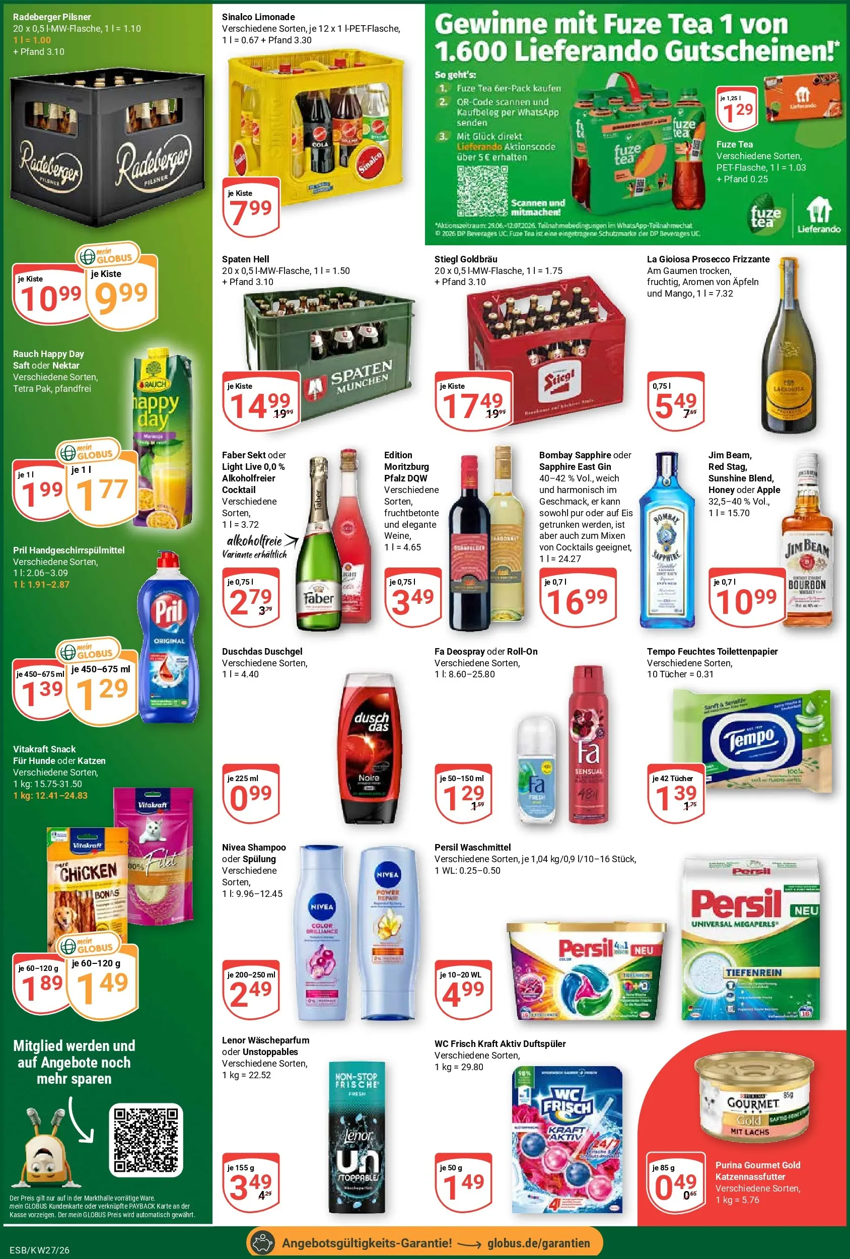 Globus Prospekt Eschborn (ab 29.06.2026) » Angebote online | Seite: 5 | Produkte: Sinalco, Lenor, Waschmittel, Gin