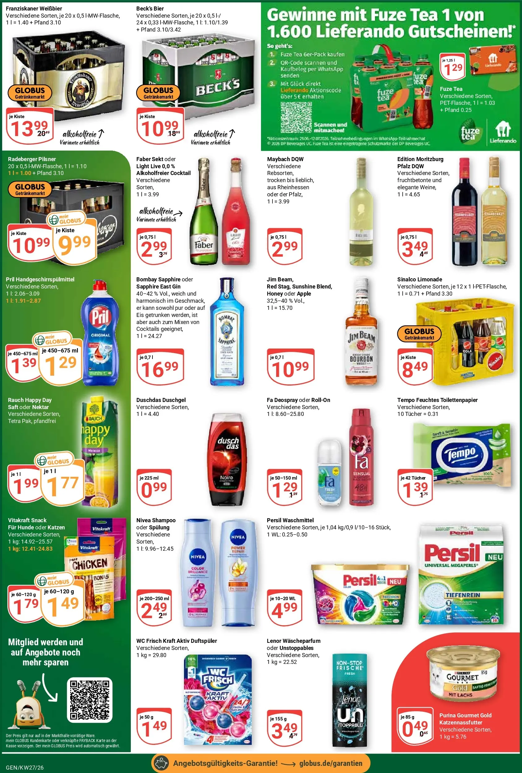 Globus Prospekt Gensingen (ab 29.06.2026) » Angebote online | Seite: 5 | Produkte: Jim beam, Tempo, Deospray, Pril
