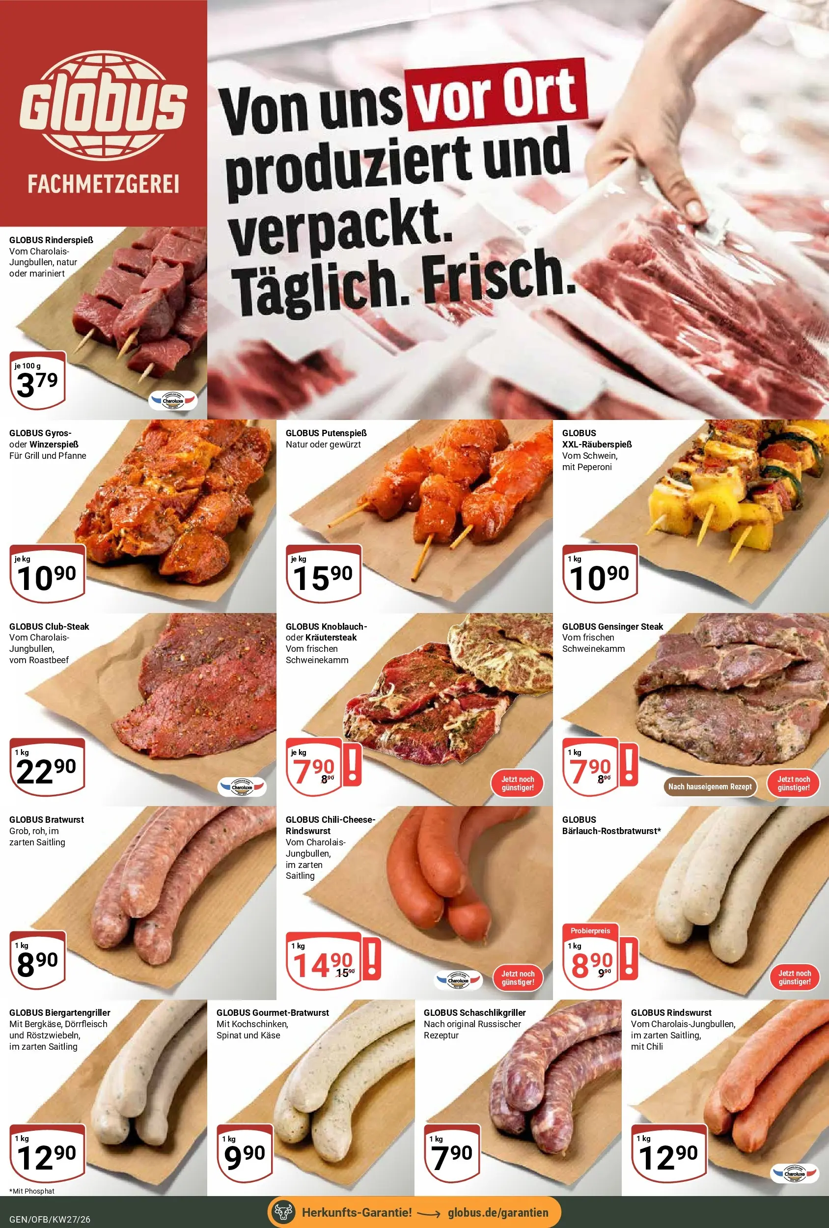 Globus Prospekt Gensingen (ab 29.06.2026) » Angebote online | Seite: 11 | Produkte: Grill, Bratwurst, Gyros, Knoblauch