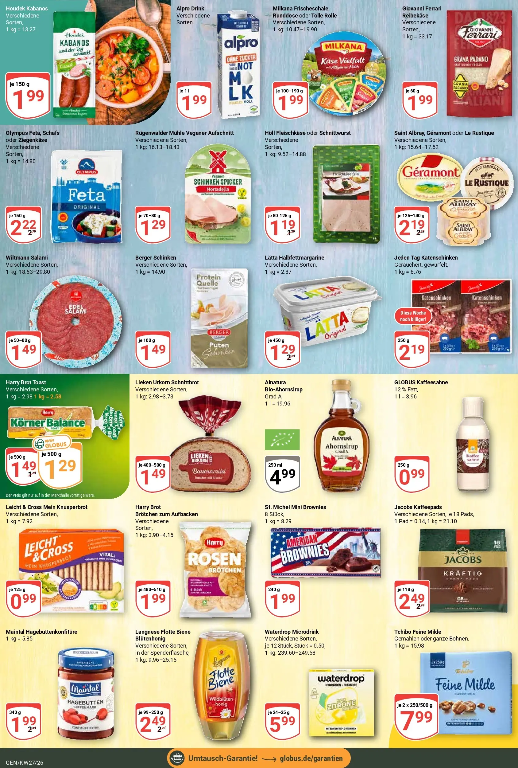 Globus Prospekt Gensingen (ab 29.06.2026) » Angebote online | Seite: 15 | Produkte: Toast, Ziegenkäse, Zitrone, Lätta
