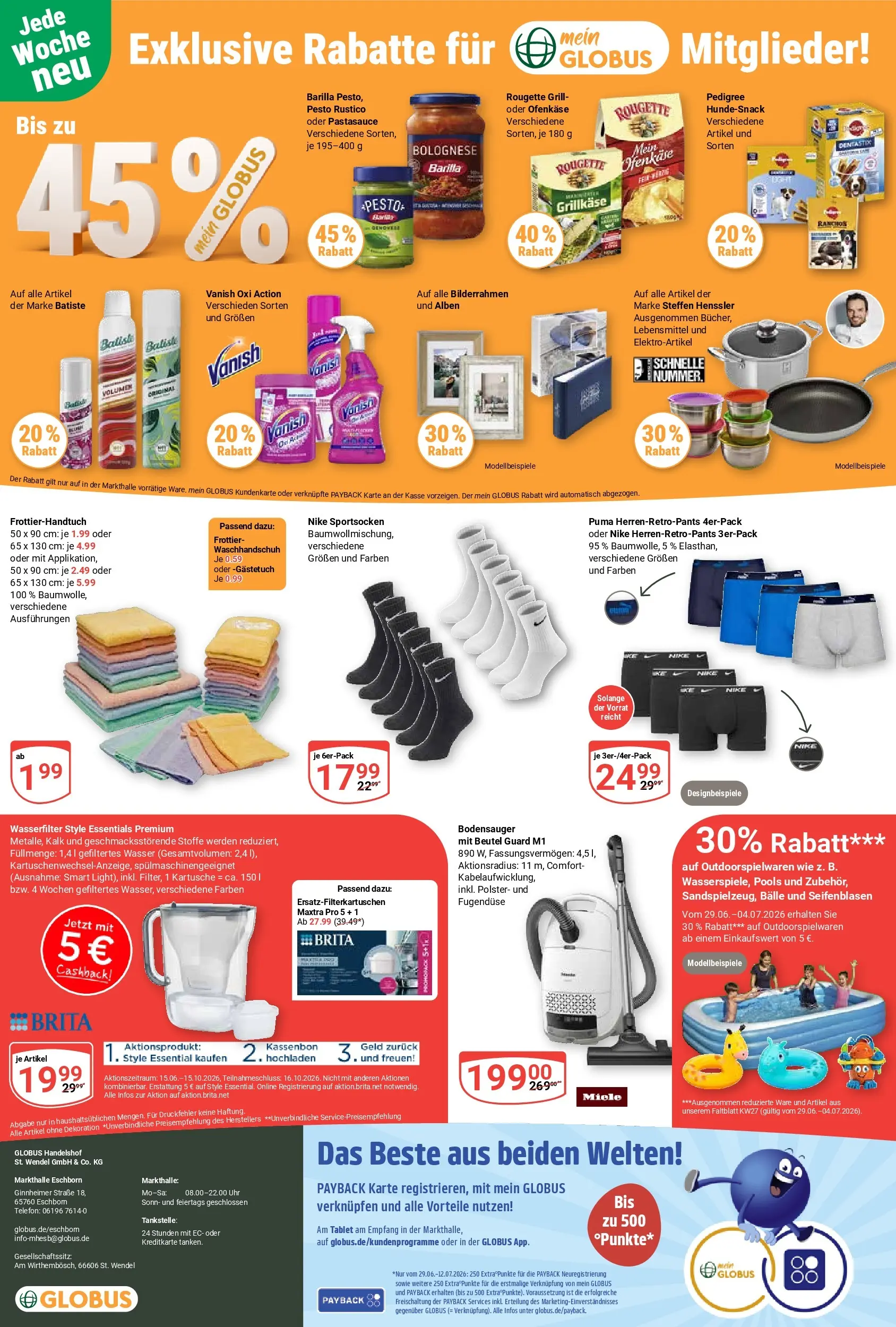 Globus Prospekt Eschborn (ab 29.06.2026) » Angebote online | Seite: 30 | Produkte: Miele, Grill, Pedigree, Uhr