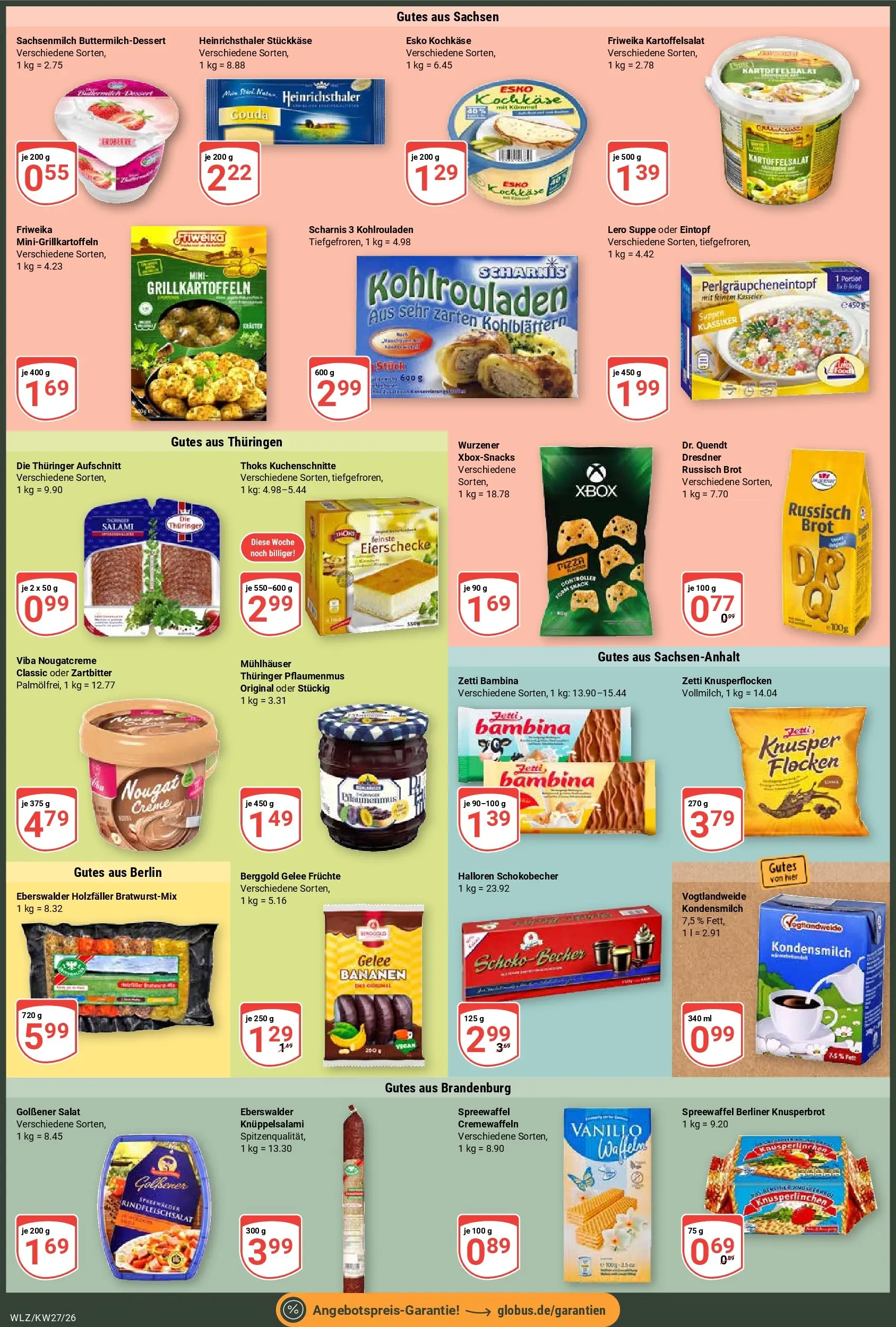 Globus Prospekt Weischlitz (ab 29.06.2026) » Angebote online | Seite: 6 | Produkte: Berliner, Waffeln, Salami, Salat