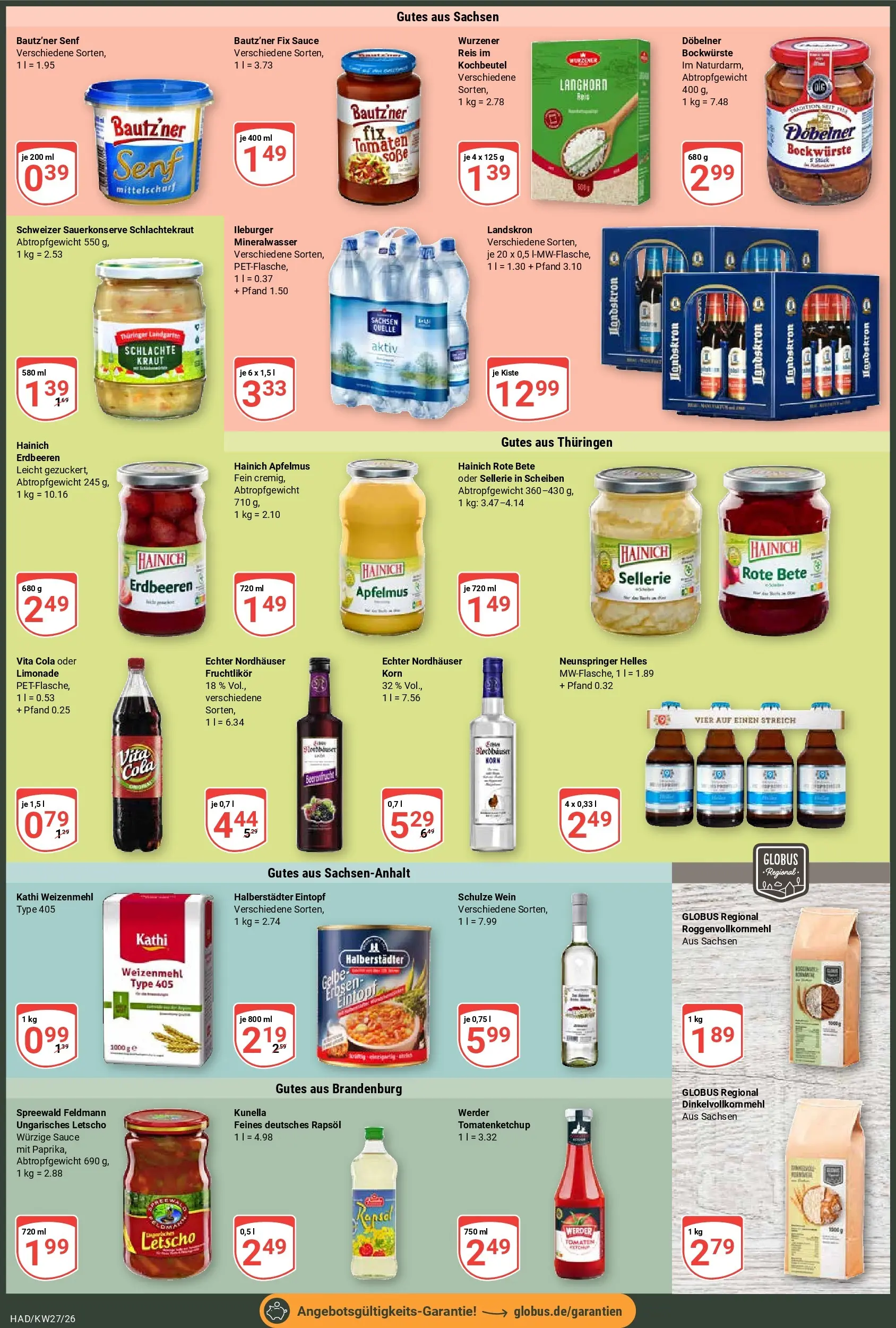 Globus Prospekt Halle (saale) (ab 29.06.2026) » Angebote online | Seite: 7 | Produkte: Limonade, Tomaten, Mineralwasser, Reis