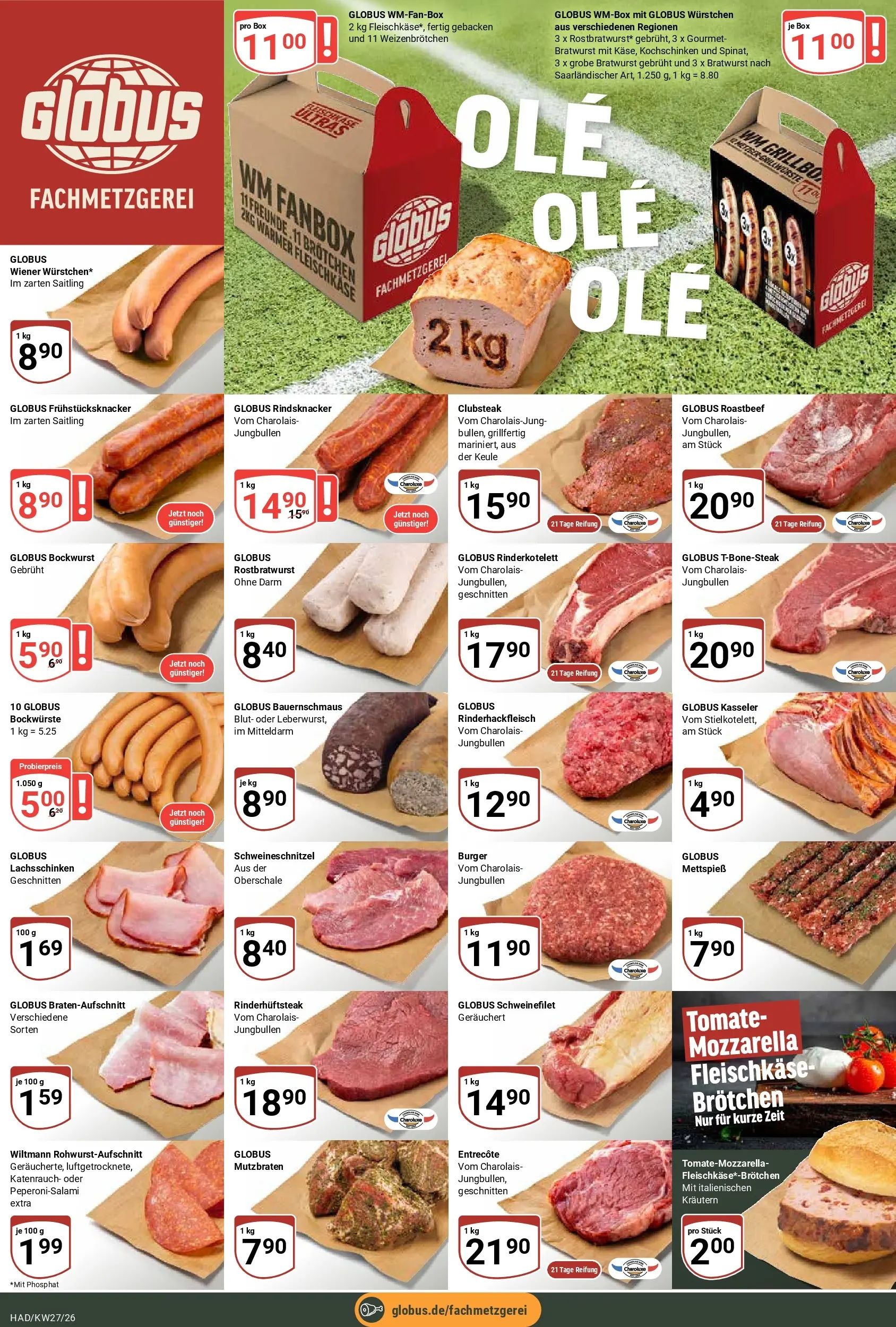 Globus Prospekt Halle (saale) (ab 29.06.2026) » Angebote online | Seite: 13 | Produkte: Bockwurst, Mozzarella, Box, Bratwurst