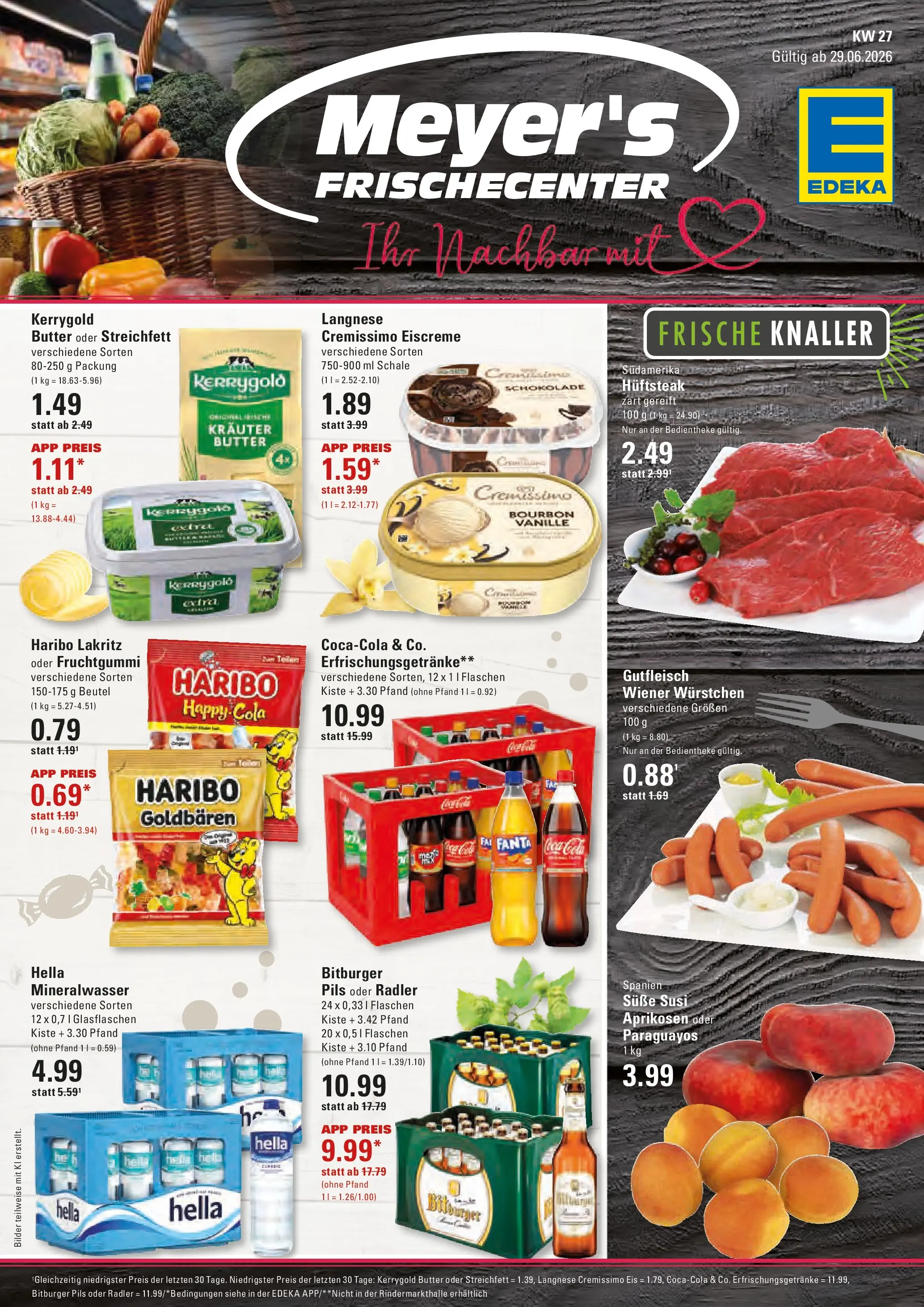Edeka - EDEKA: Wochenangebote (ab 28.06.2026) » Angebote Online | Seite: 1 | Produkte: Cremissimo, Butter, Eis, Kerrygold butter