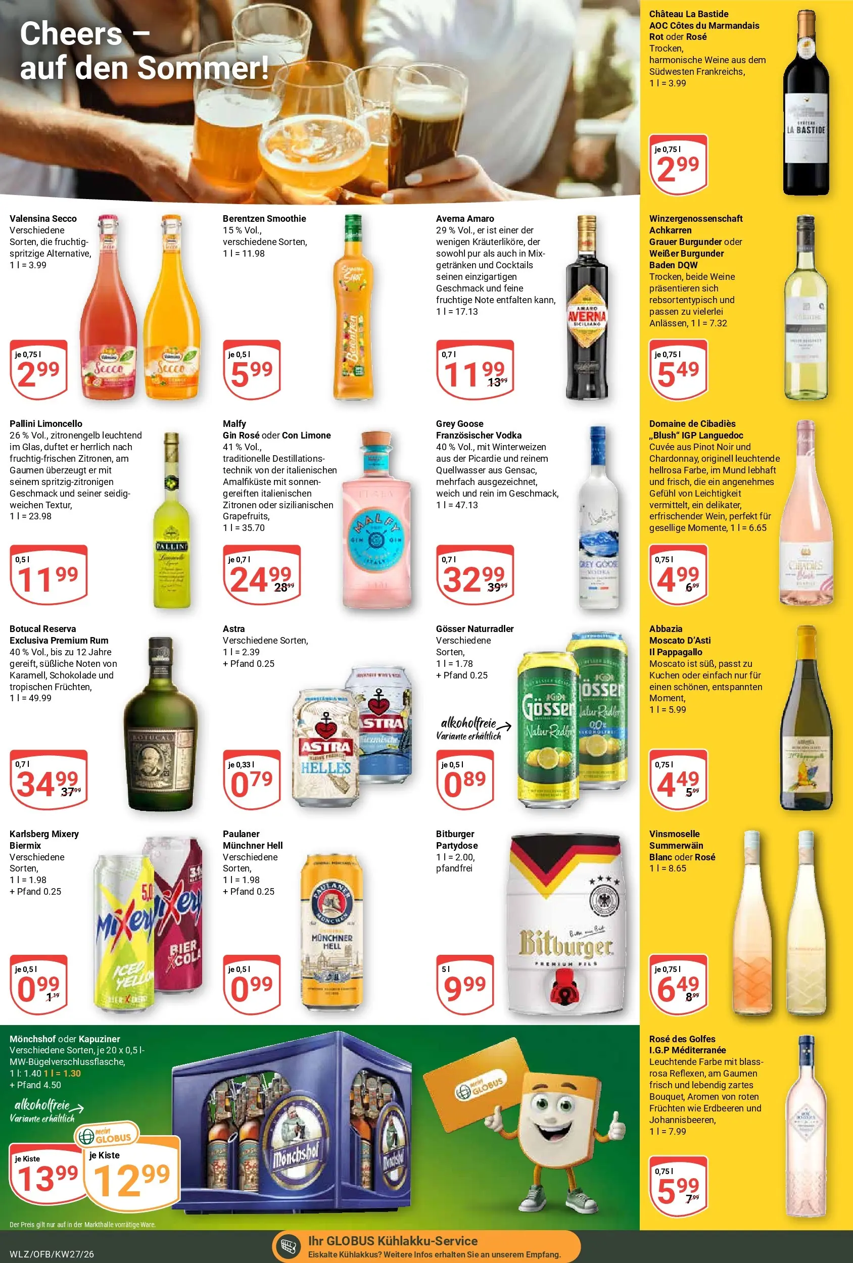 Globus Prospekt Weischlitz (ab 29.06.2026) » Angebote online | Seite: 24 | Produkte: Bitburger, Astra, Paulaner, Berentzen