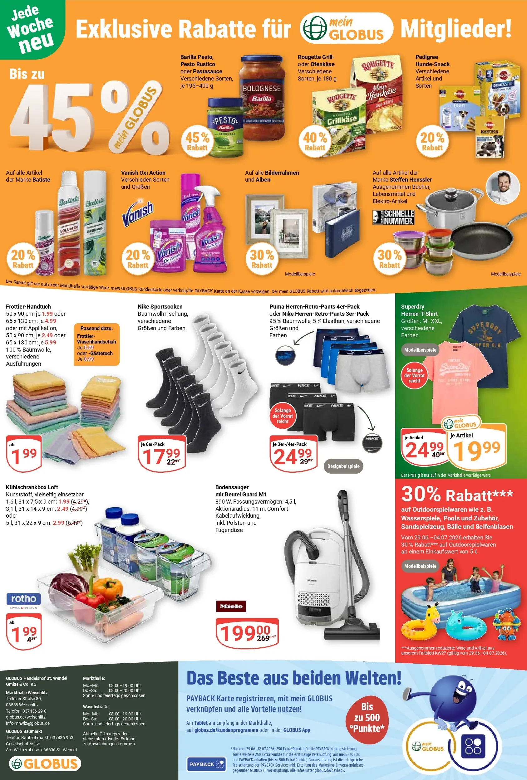 Globus Prospekt Weischlitz (ab 29.06.2026) » Angebote online | Seite: 34 | Produkte: Grill, Barilla, Bilderrahmen, Uhr