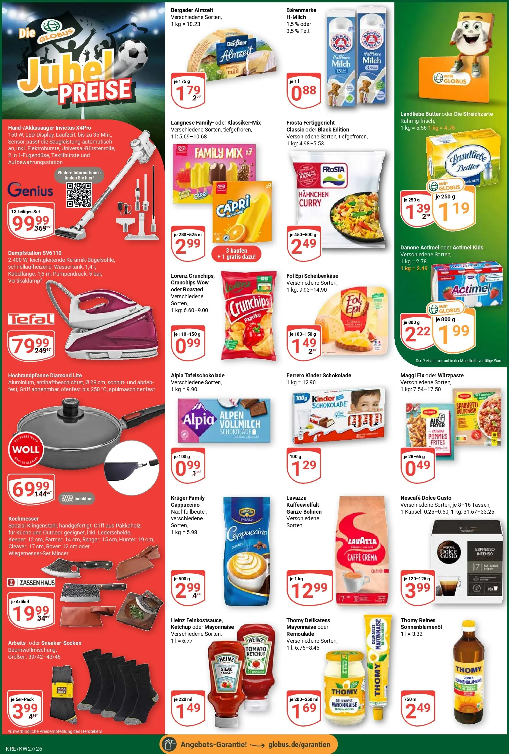 Globus Prospekt Krefeld (ab 29.06.2026) » Angebote online | Seite: 4 | Produkte: Kinder schokolade, Milch, Frosta, Dolce gusto
