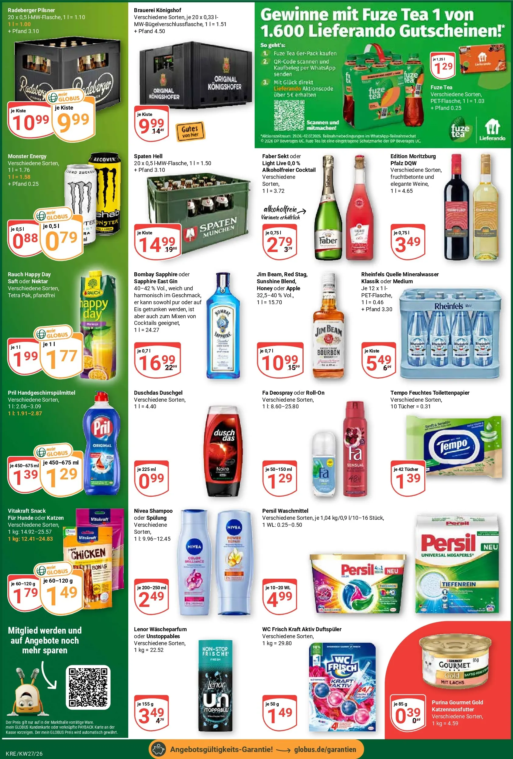 Globus Prospekt Krefeld (ab 29.06.2026) » Angebote online | Seite: 5 | Produkte: Waschmittel, Eis, Rheinfels quelle, Toilettenpapier