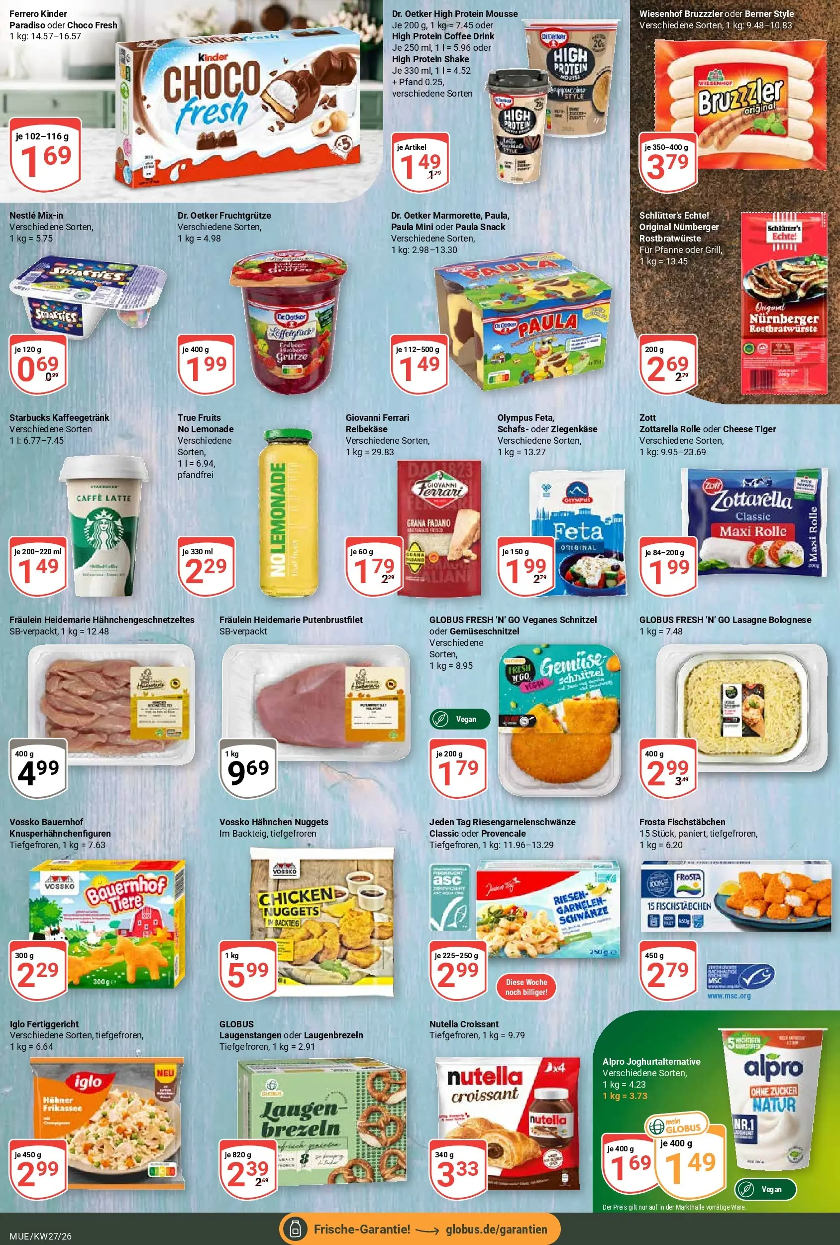 Globus Prospekt Mühldorf (ab 29.06.2026) » Angebote online | Seite: 8 | Produkte: Hahnchen, Ziegenkäse, Frosta, Fischstabchen