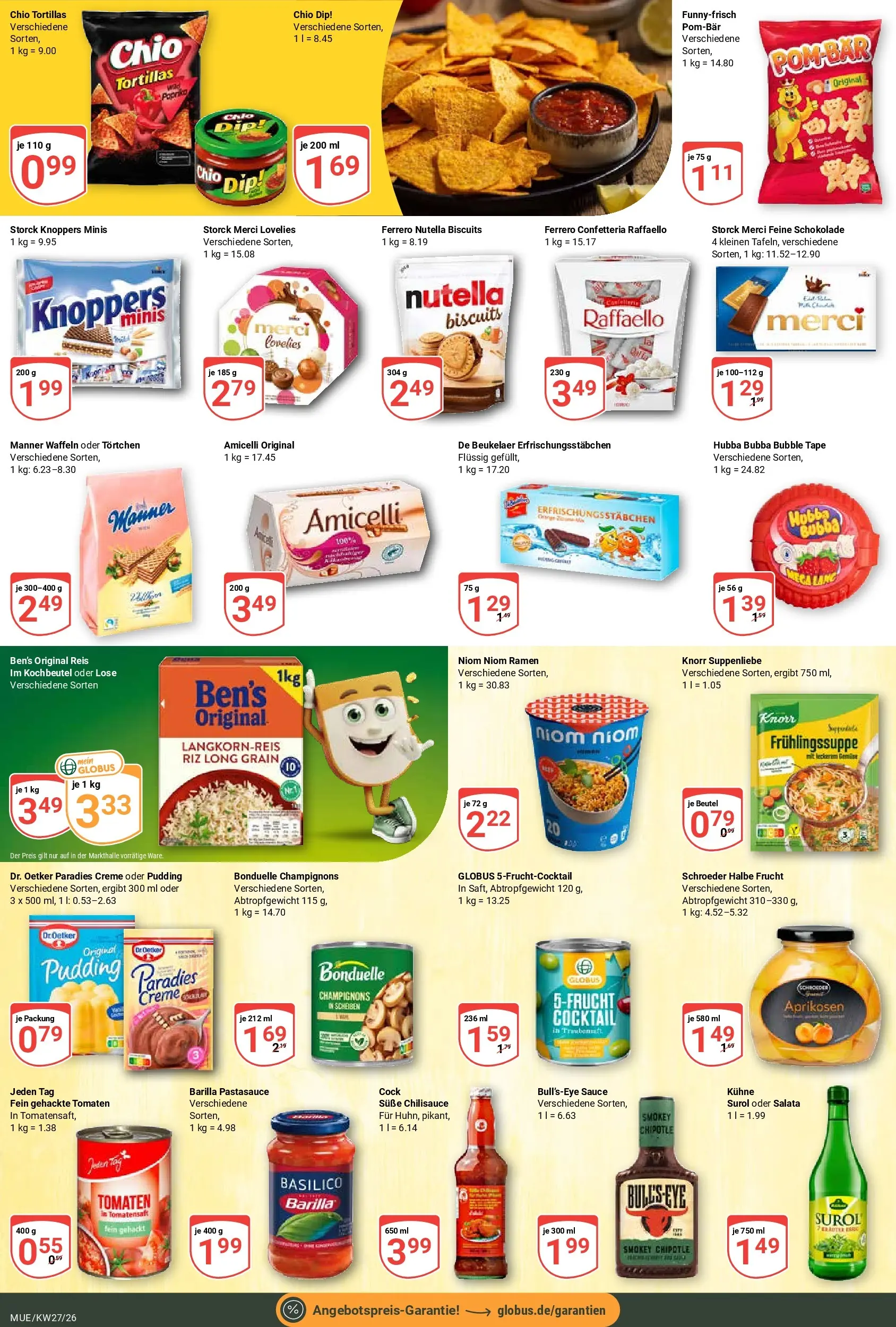 Globus Prospekt Mühldorf (ab 29.06.2026) » Angebote online | Seite: 13 | Produkte: Knorr, Pudding, Creme, Nutella