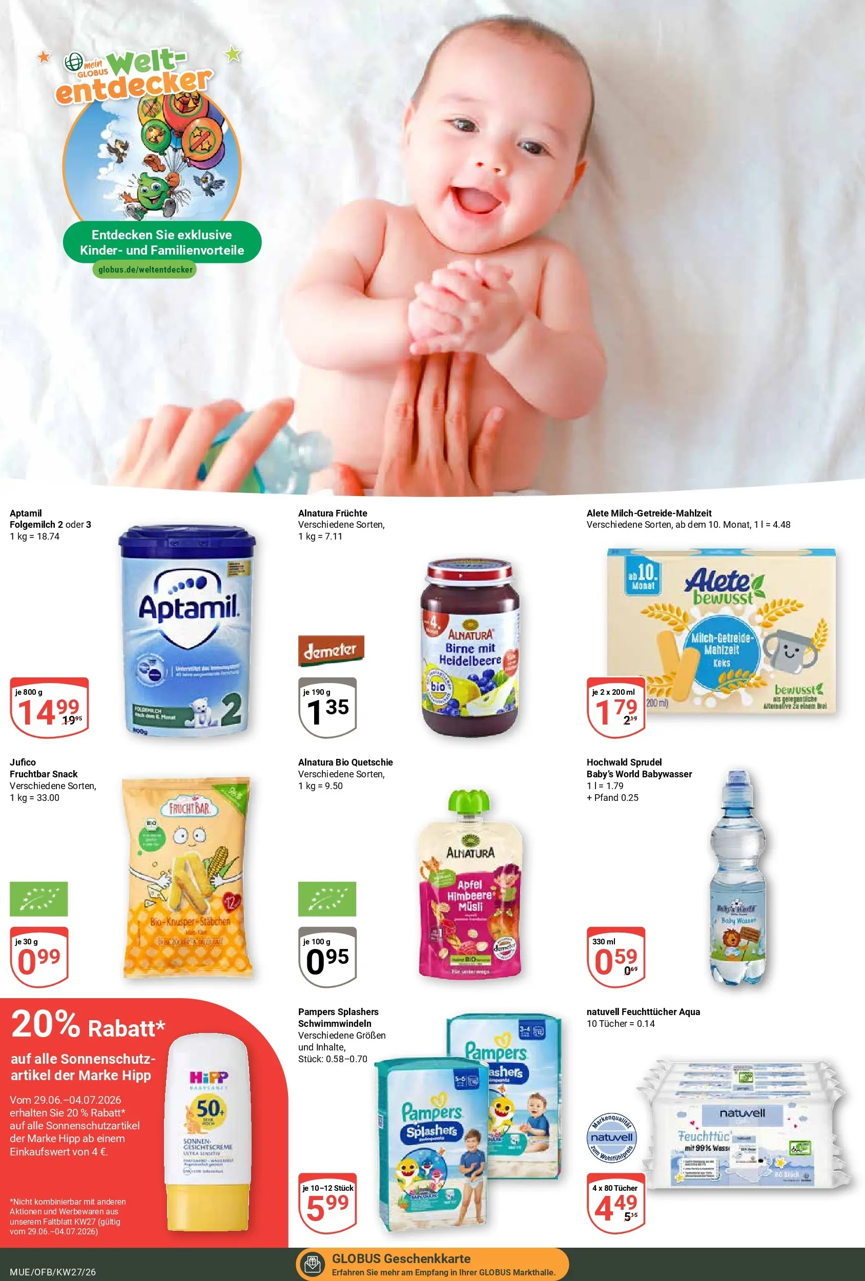 Globus Prospekt Mühldorf (ab 29.06.2026) » Angebote online | Seite: 18 | Produkte: Musli, Pampers, Äpfel, Birne