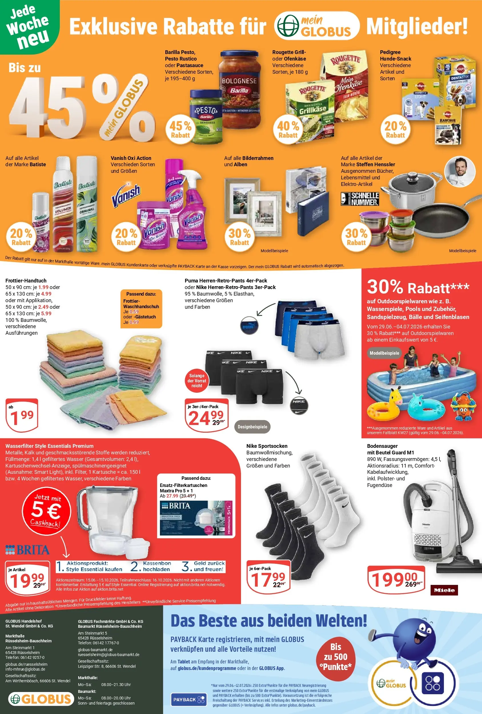 Globus Prospekt Rüsselsheim (ab 29.06.2026) » Angebote online | Seite: 33 | Produkte: Pedigree, Bilderrahmen, Uhr, Tablet