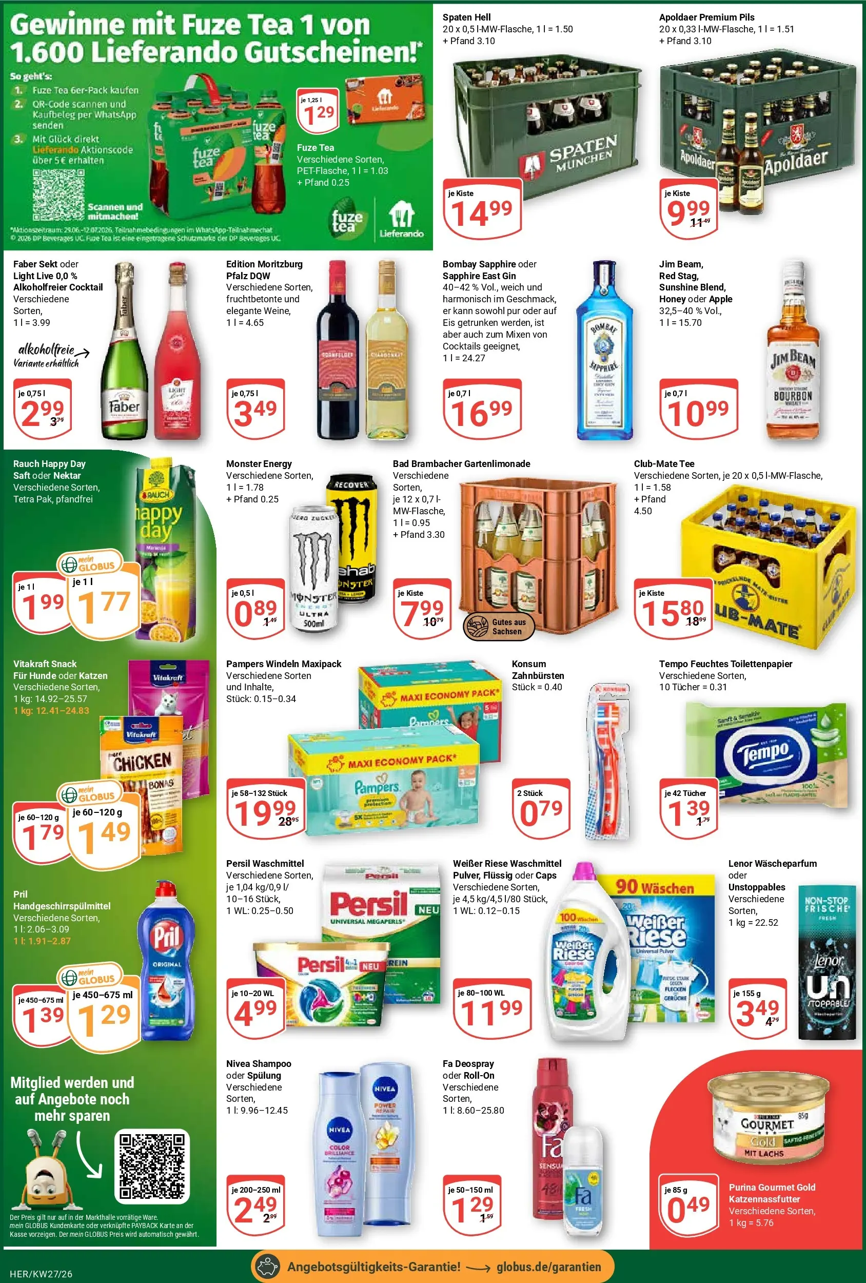 Globus Prospekt Hermsdorf (ab 28.06.2026) » Angebote online | Seite: 10 | Produkte: Bad, Monster, Tempo, Deospray
