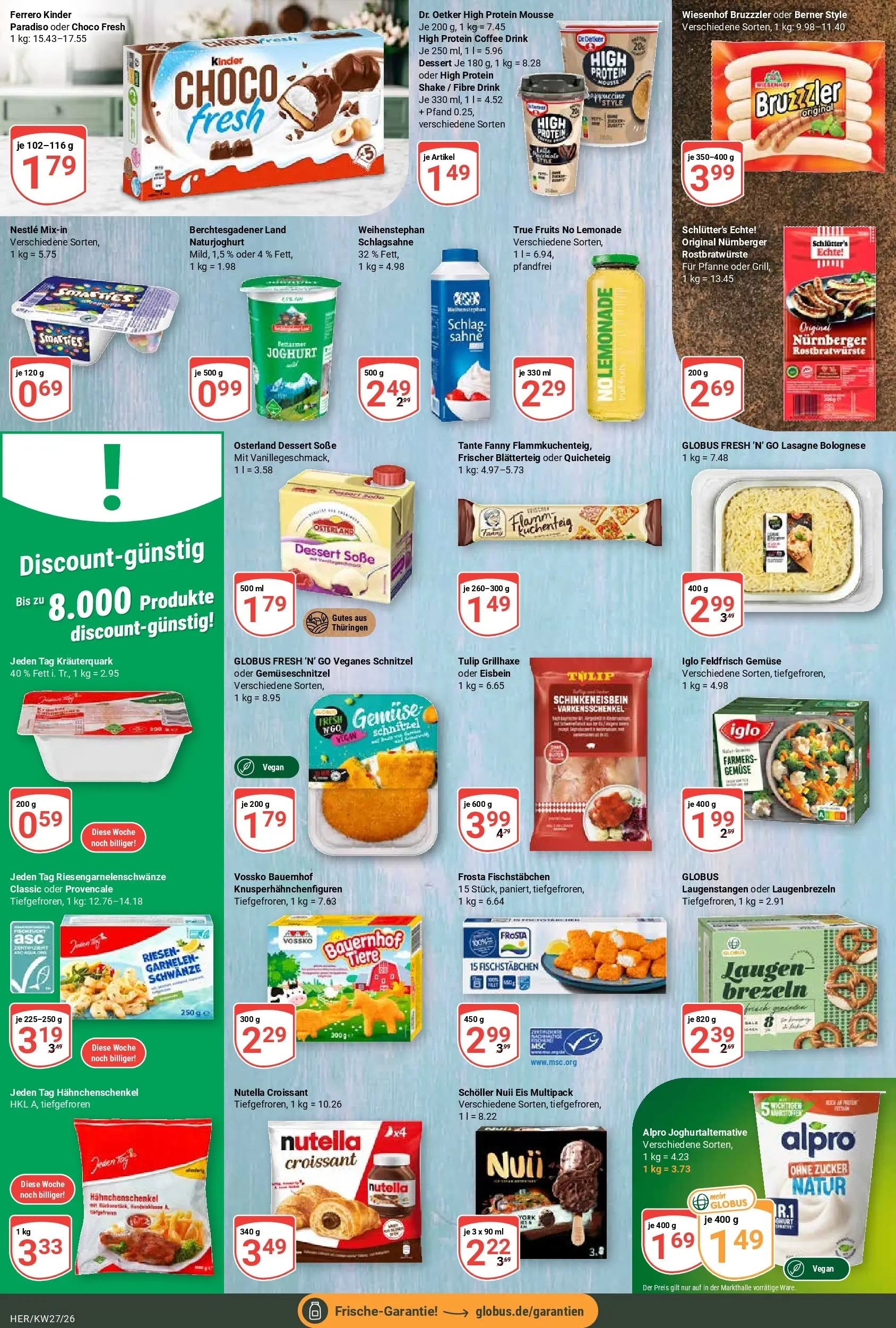 Globus Prospekt Hermsdorf (ab 28.06.2026) » Angebote online | Seite: 15 | Produkte: Schnitzel, Frosta, Nutella, Alpro