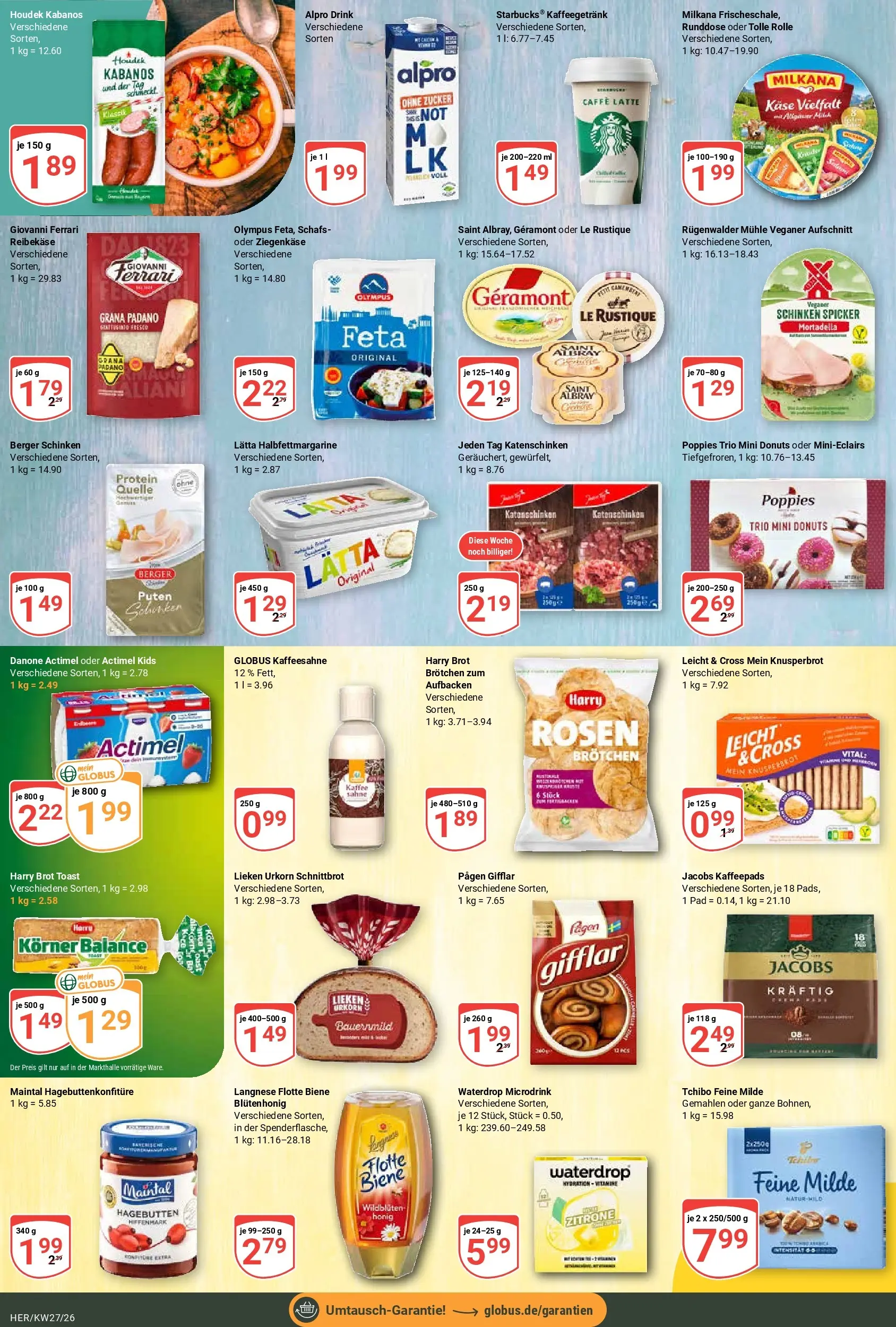 Globus Prospekt Hermsdorf (ab 28.06.2026) » Angebote online | Seite: 17 | Produkte: Kaffeepads, Donuts, Zitrone, Schinken