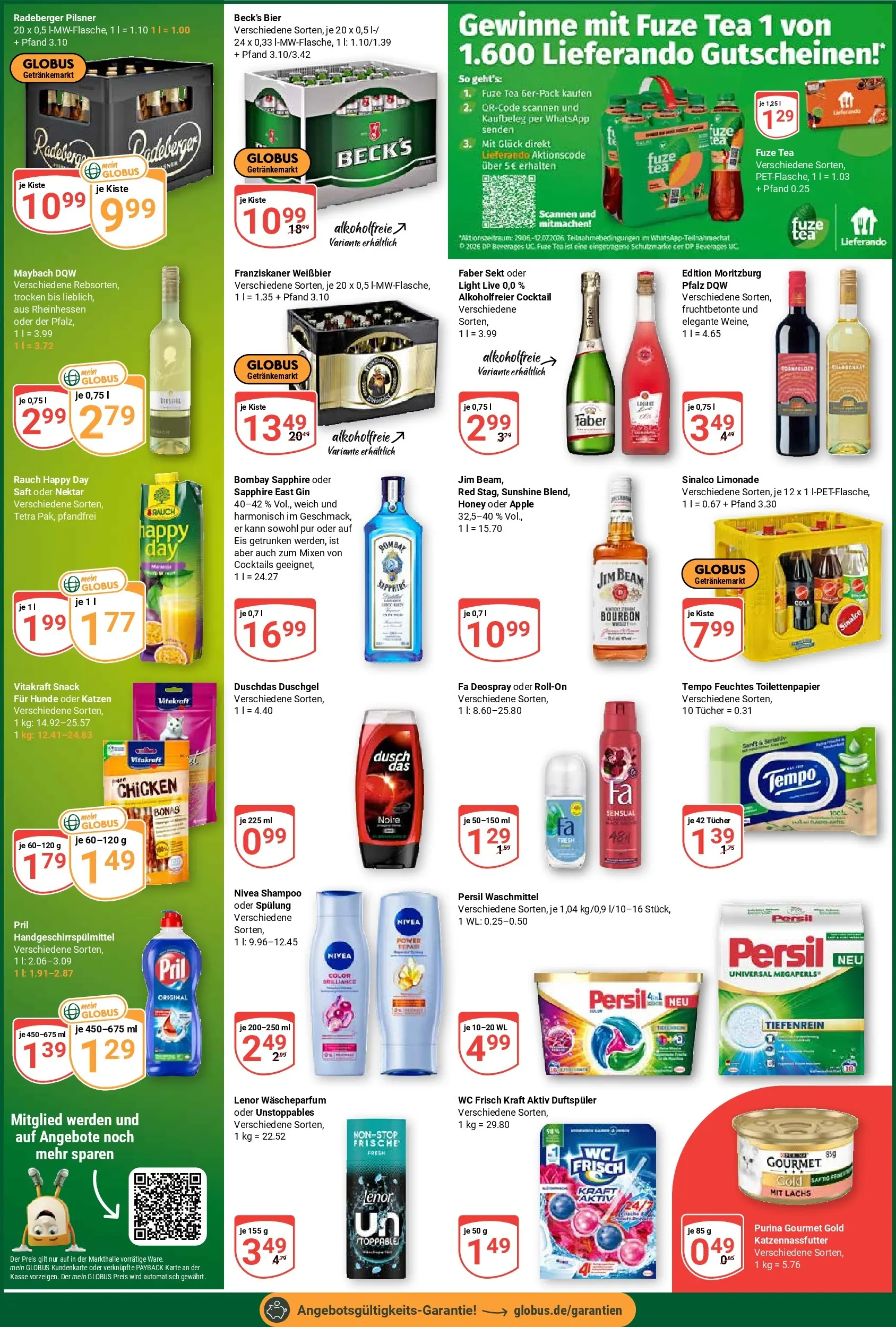 Globus Prospekt Homburg-Einöd (ab 29.06.2026) » Angebote online | Seite: 7 | Produkte: Franziskaner, Waschmittel, Wc frisch, Gin