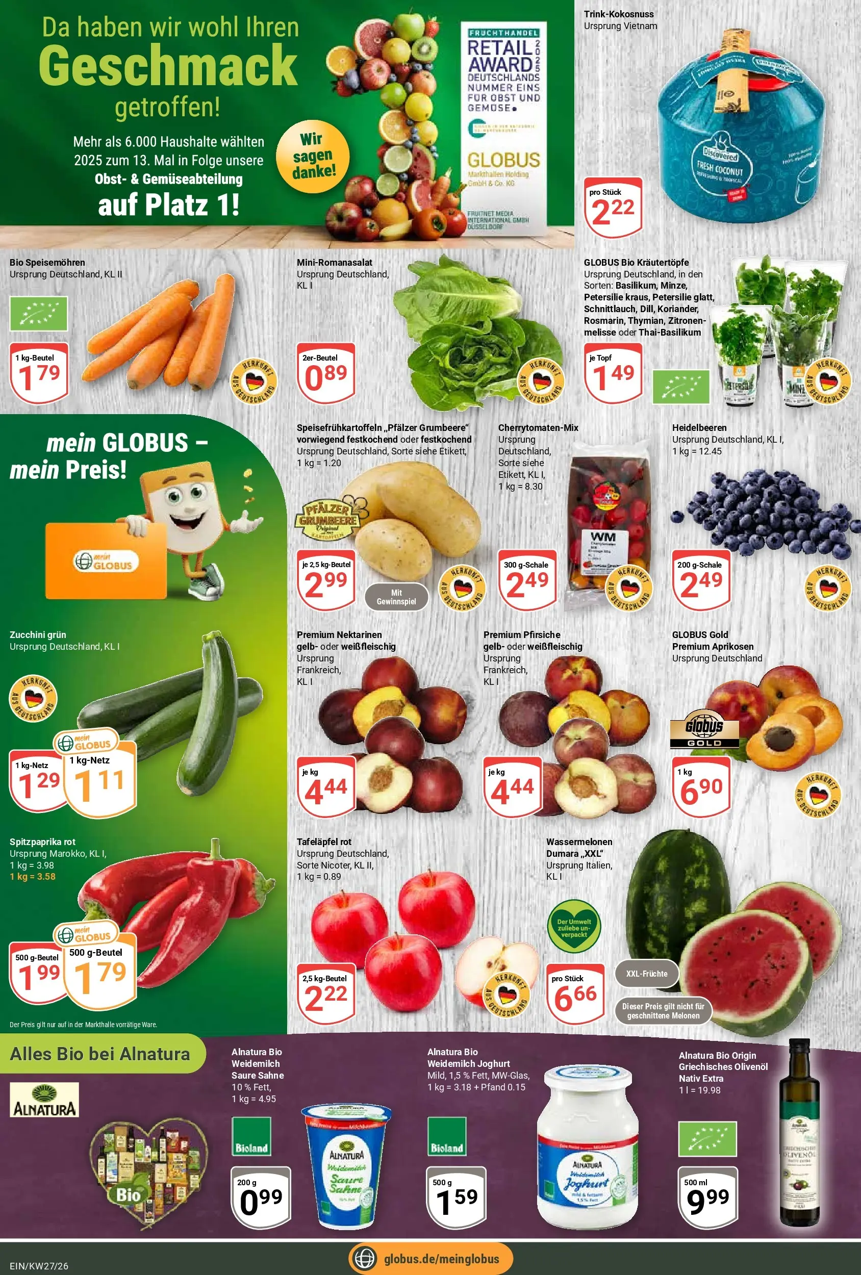 Globus Prospekt Homburg-Einöd (ab 29.06.2026) » Angebote online | Seite: 8 | Produkte: Olivenol, Obst, Petersilie, Zitronen