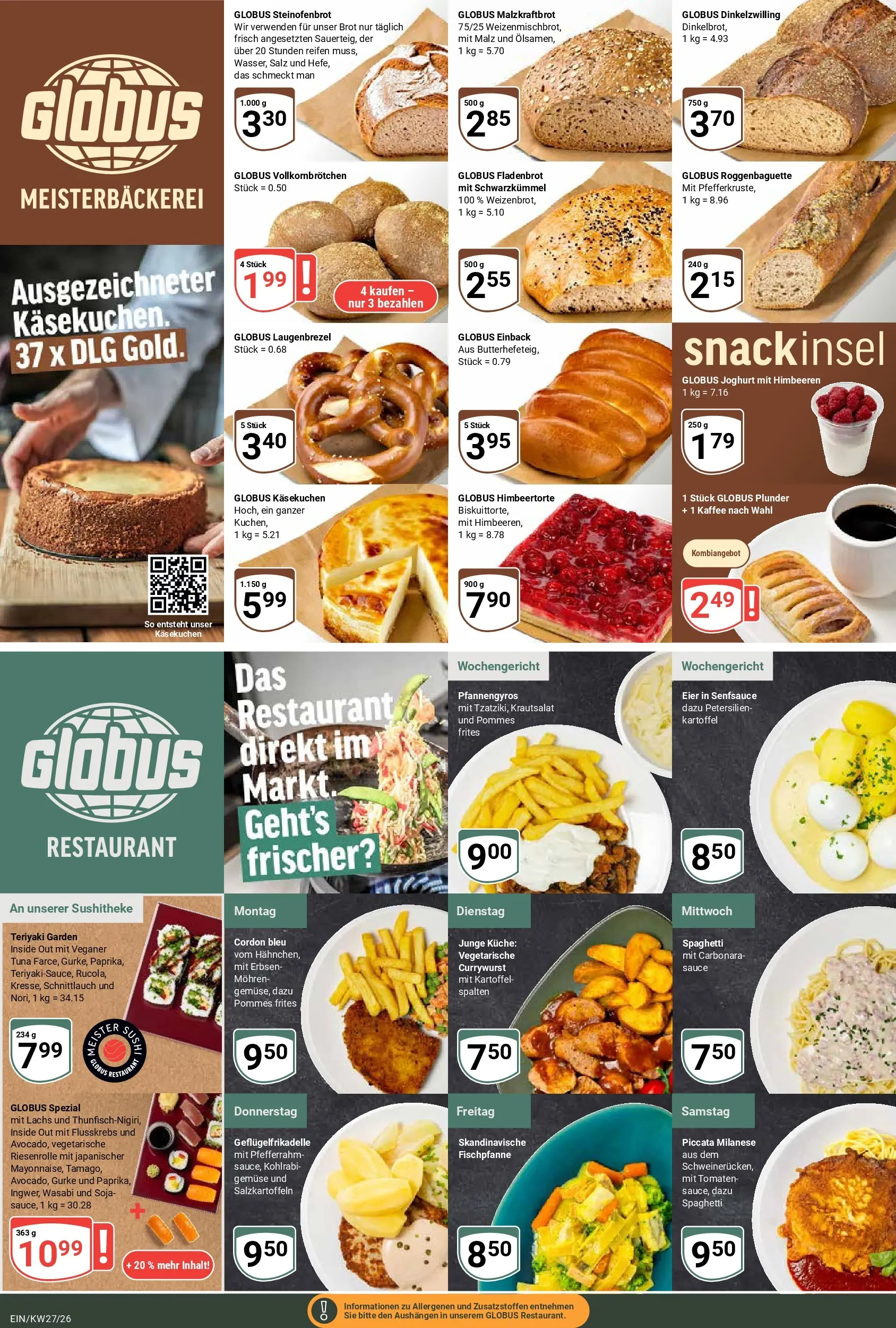 Globus Prospekt Homburg-Einöd (ab 29.06.2026) » Angebote online | Seite: 9 | Produkte: Joghurt, Pommes, Mohren, Gemüse