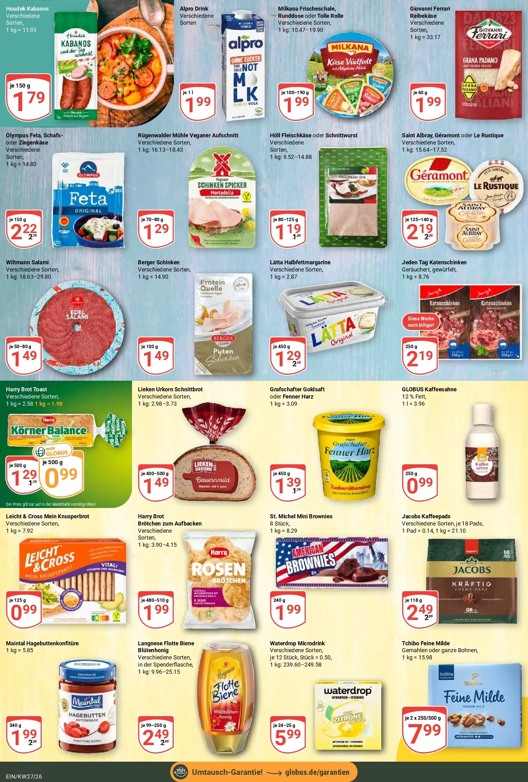 Globus Prospekt Homburg-Einöd (ab 29.06.2026) » Angebote online | Seite: 14 | Produkte: Toast, Milkana, Alpro, Zucker
