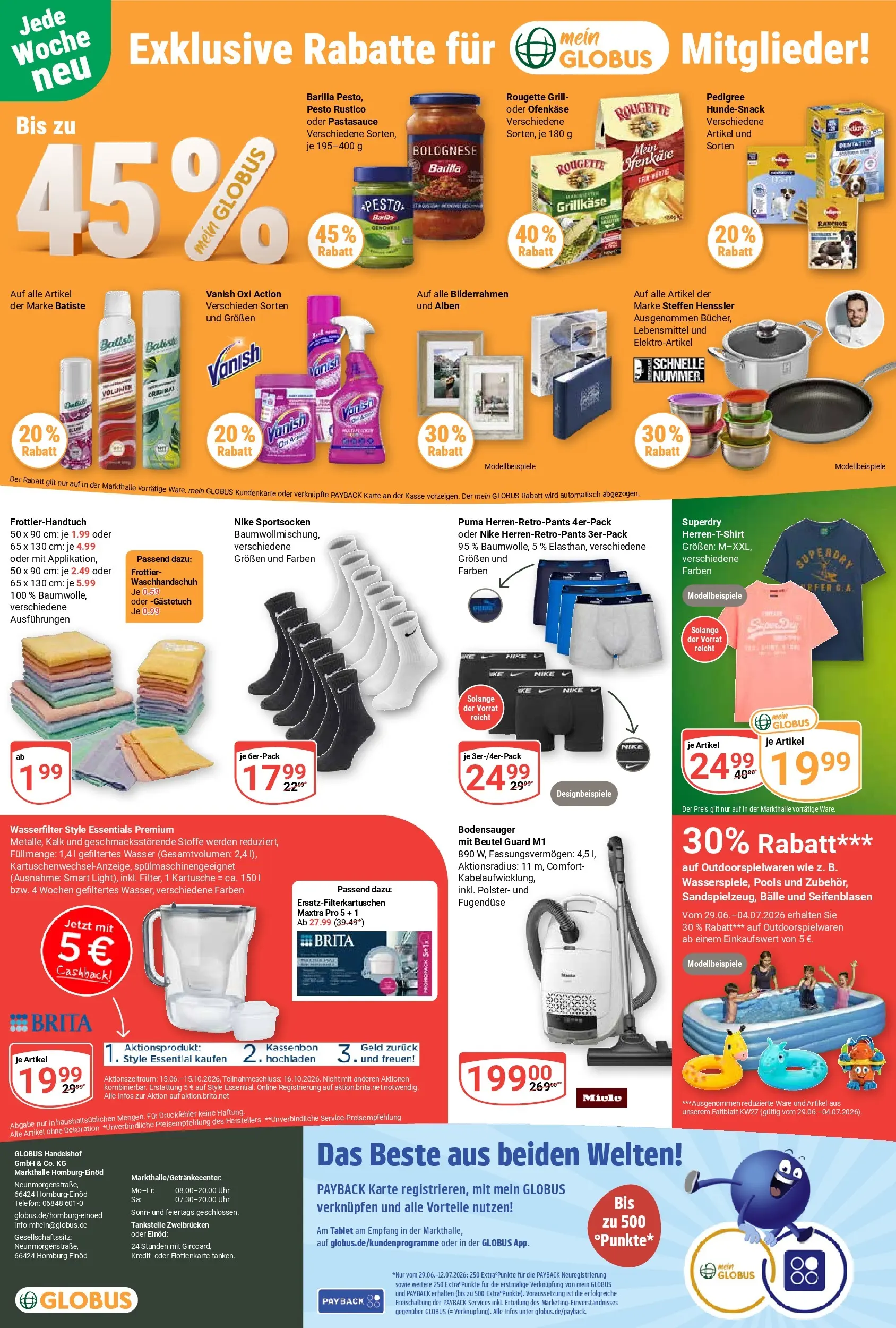 Globus Prospekt Homburg-Einöd (ab 29.06.2026) » Angebote online | Seite: 34 | Produkte: Grill, Barilla, Telefon, Tablet